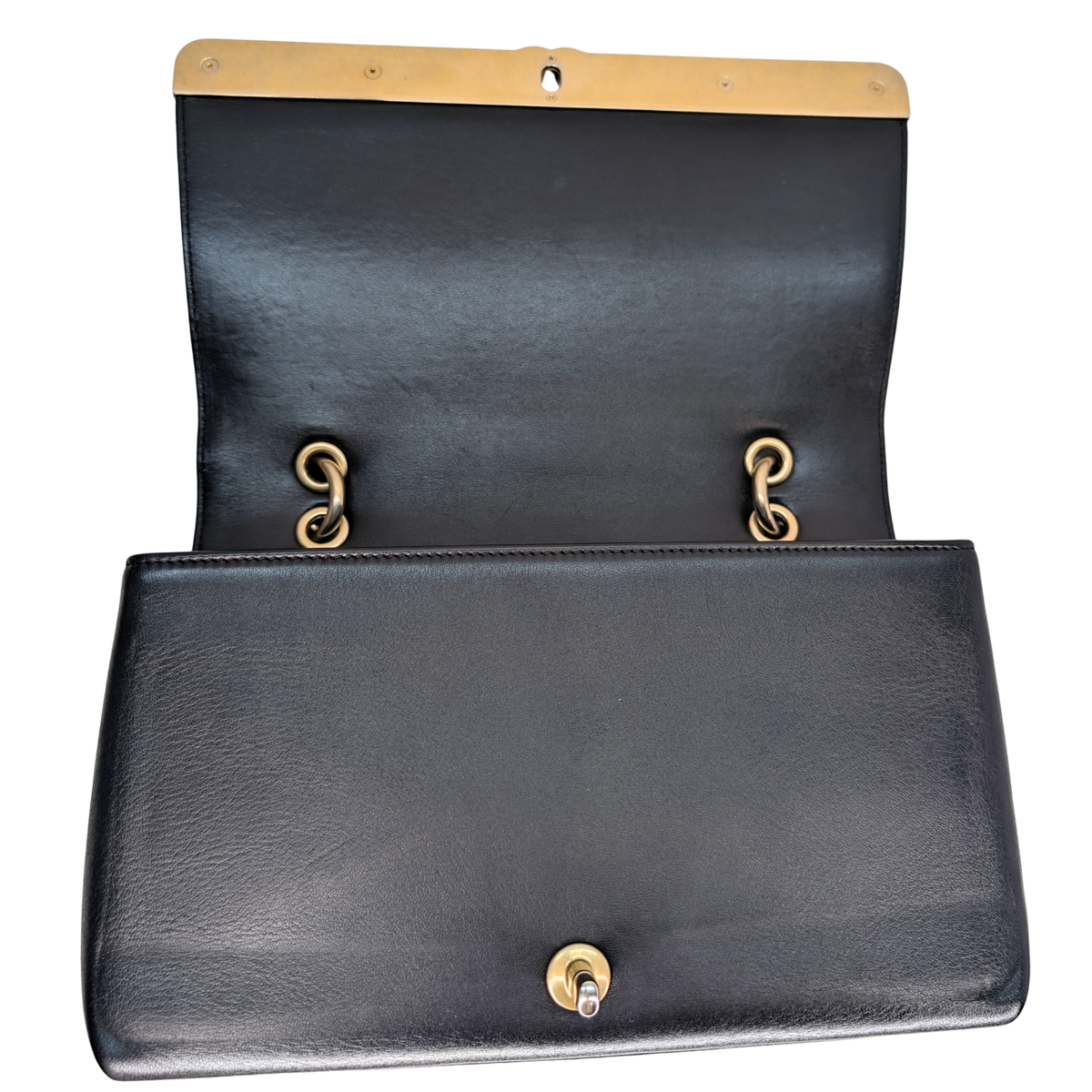 Chanel Chevron Lambskin Stitched Chain Top Handle Flap