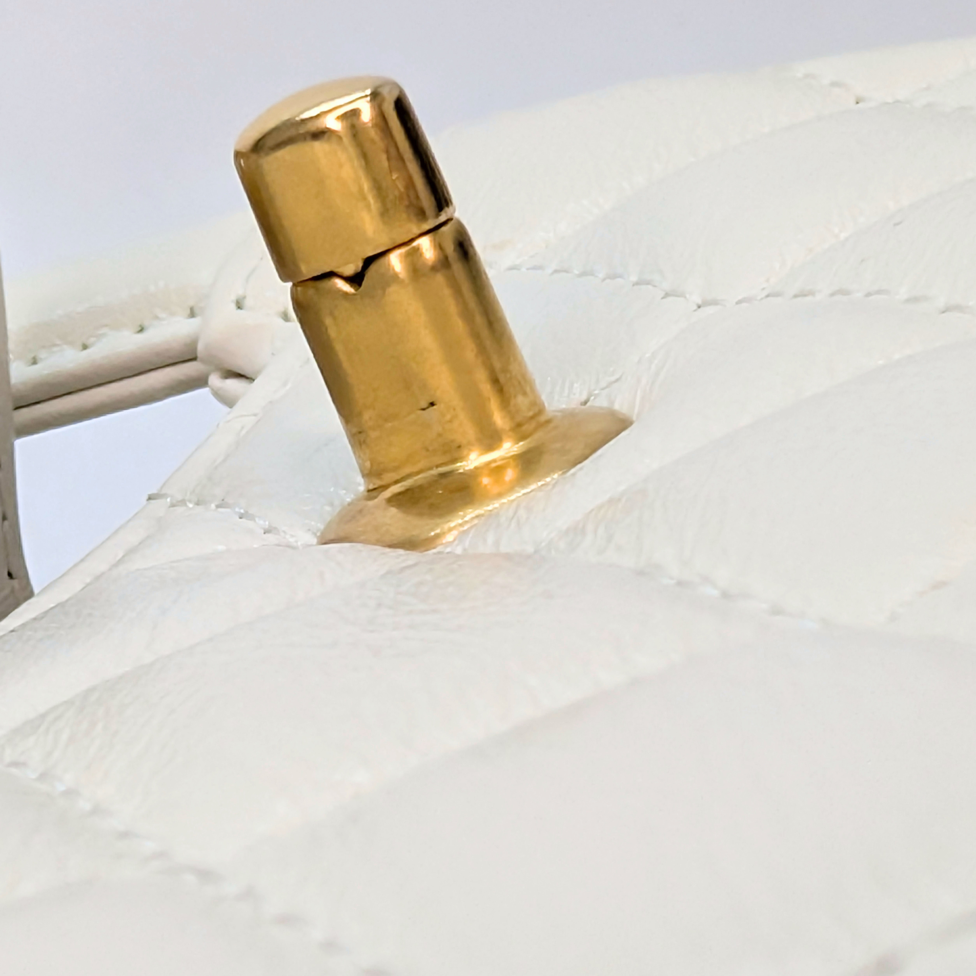 Chanel Nano Kelly Shopper Tote Bag White