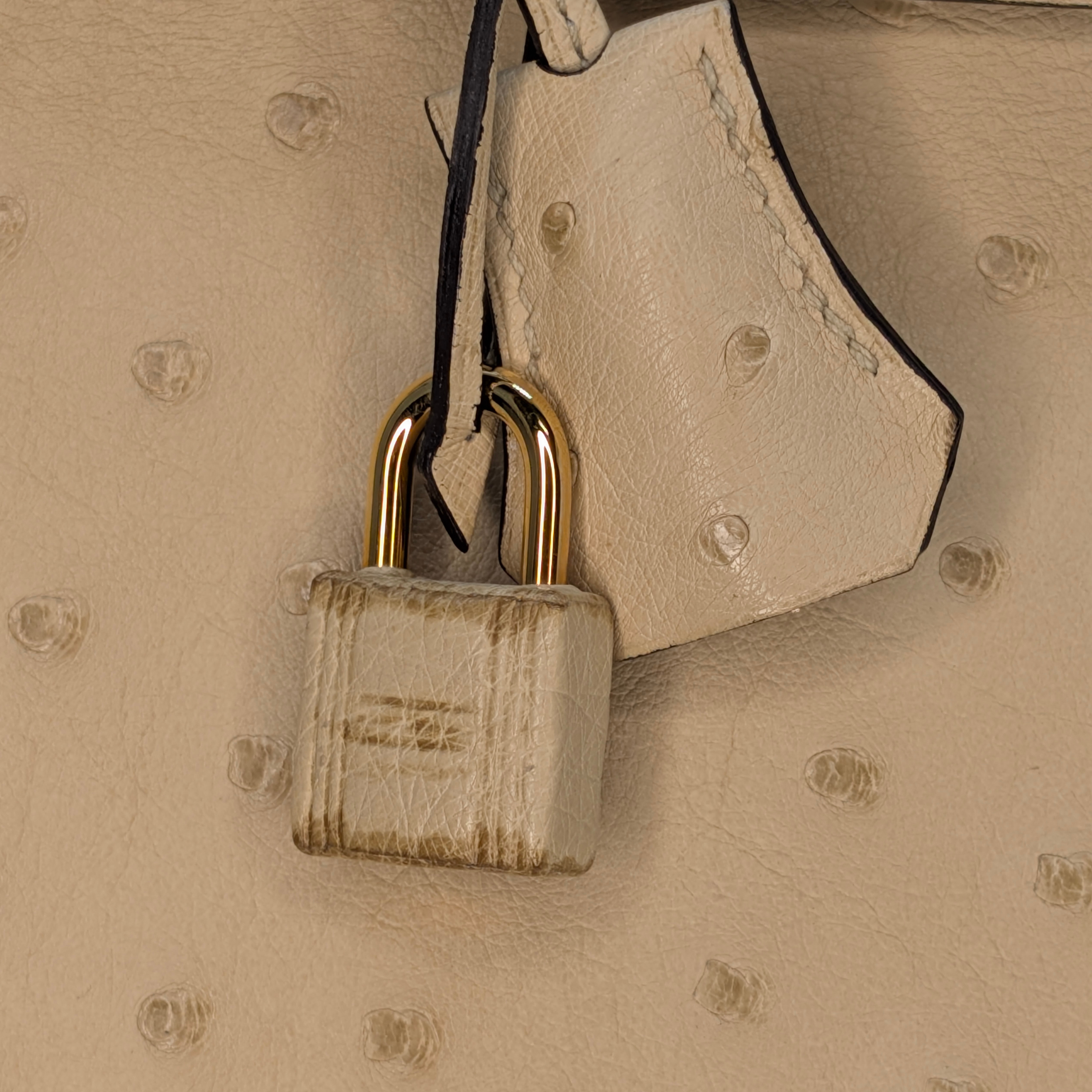 Hermès Birkin 30 Parchemin Ostrich Bag T Stamp GHW