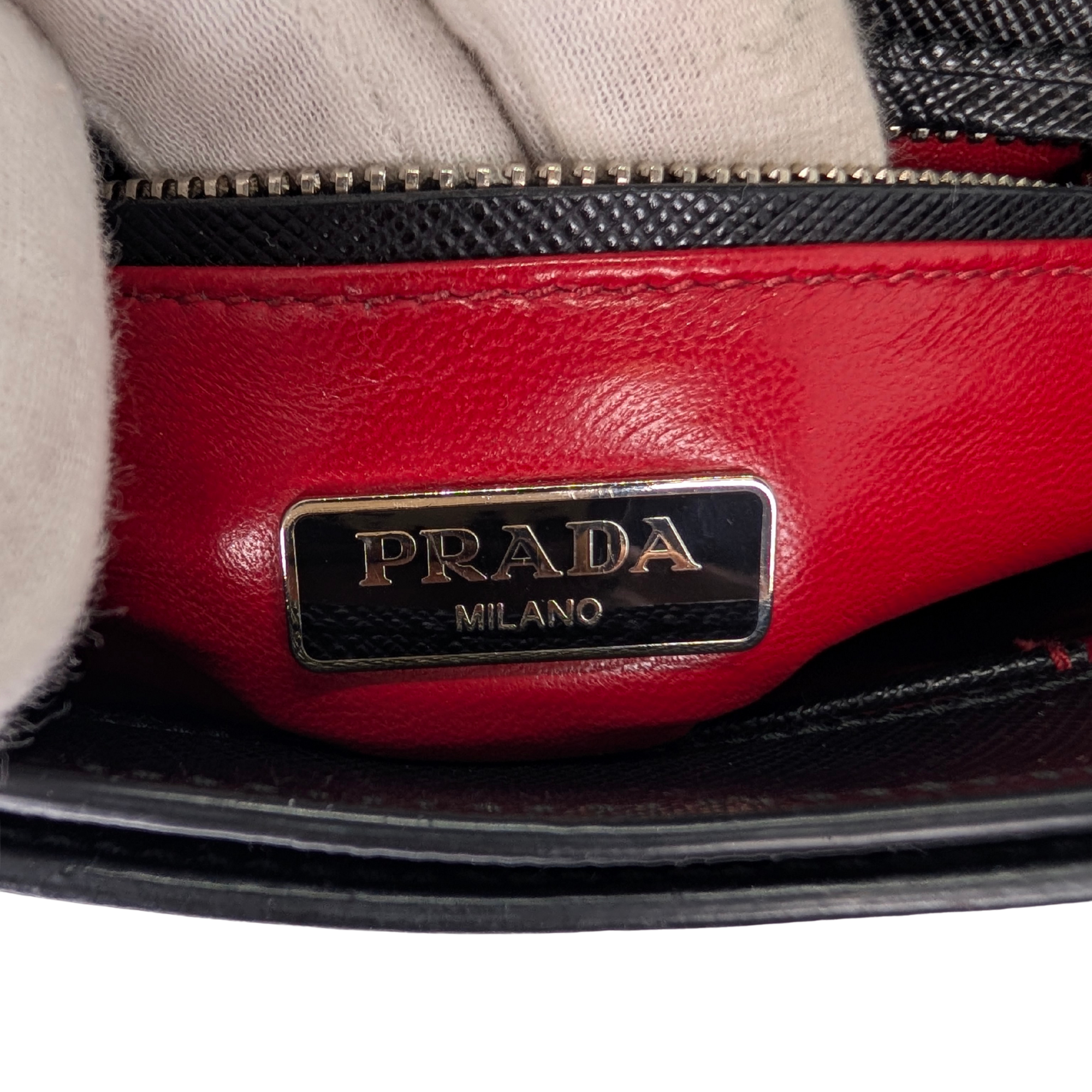 Prada Saffiano Lux Crossbody Bag Black