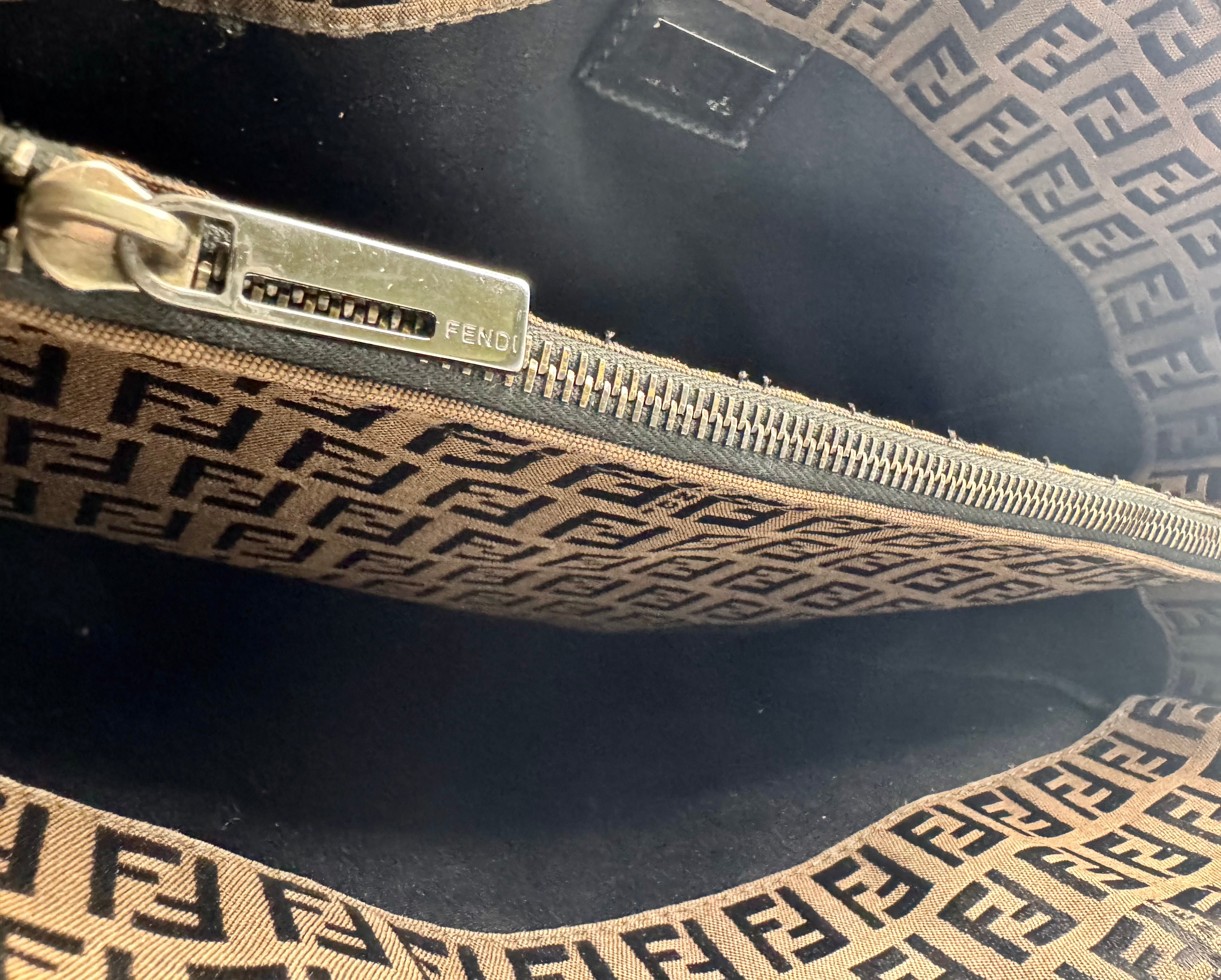 Fendi Zucca Brown Monogram Cloth Tote Bag