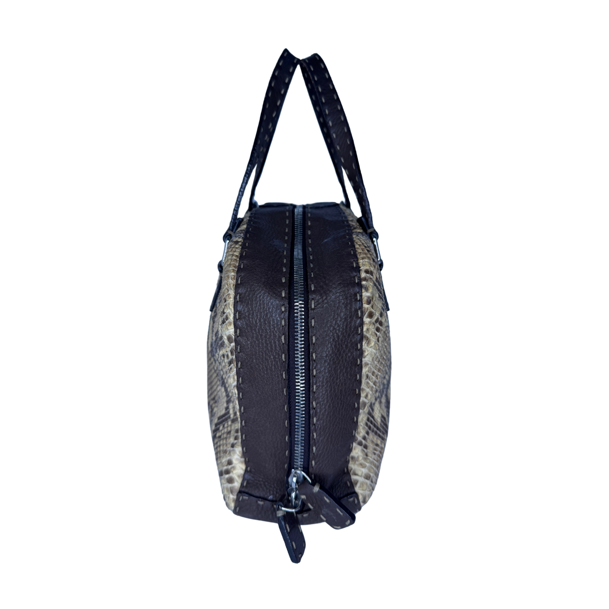 Fendi Selleria Snakeskin Leather Shoulder Bag