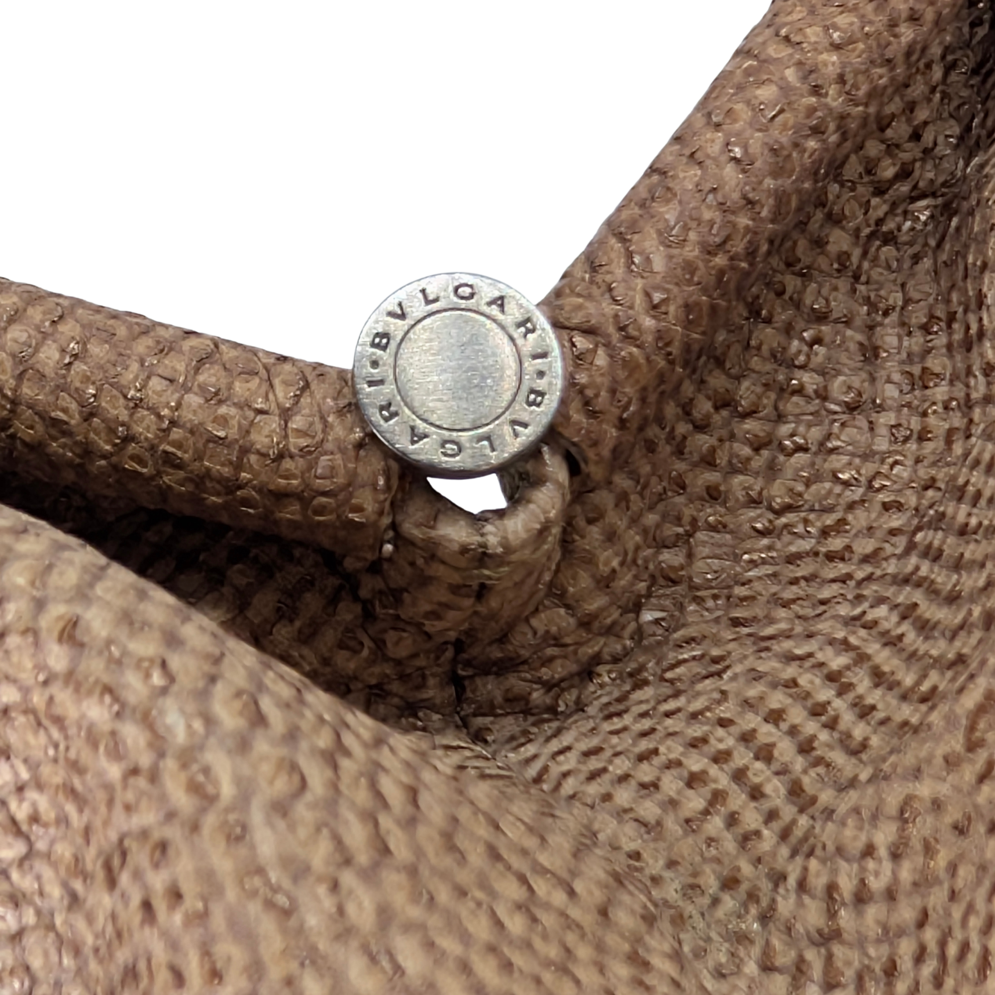 Bvlgari Lizard Skin Handbag Beige