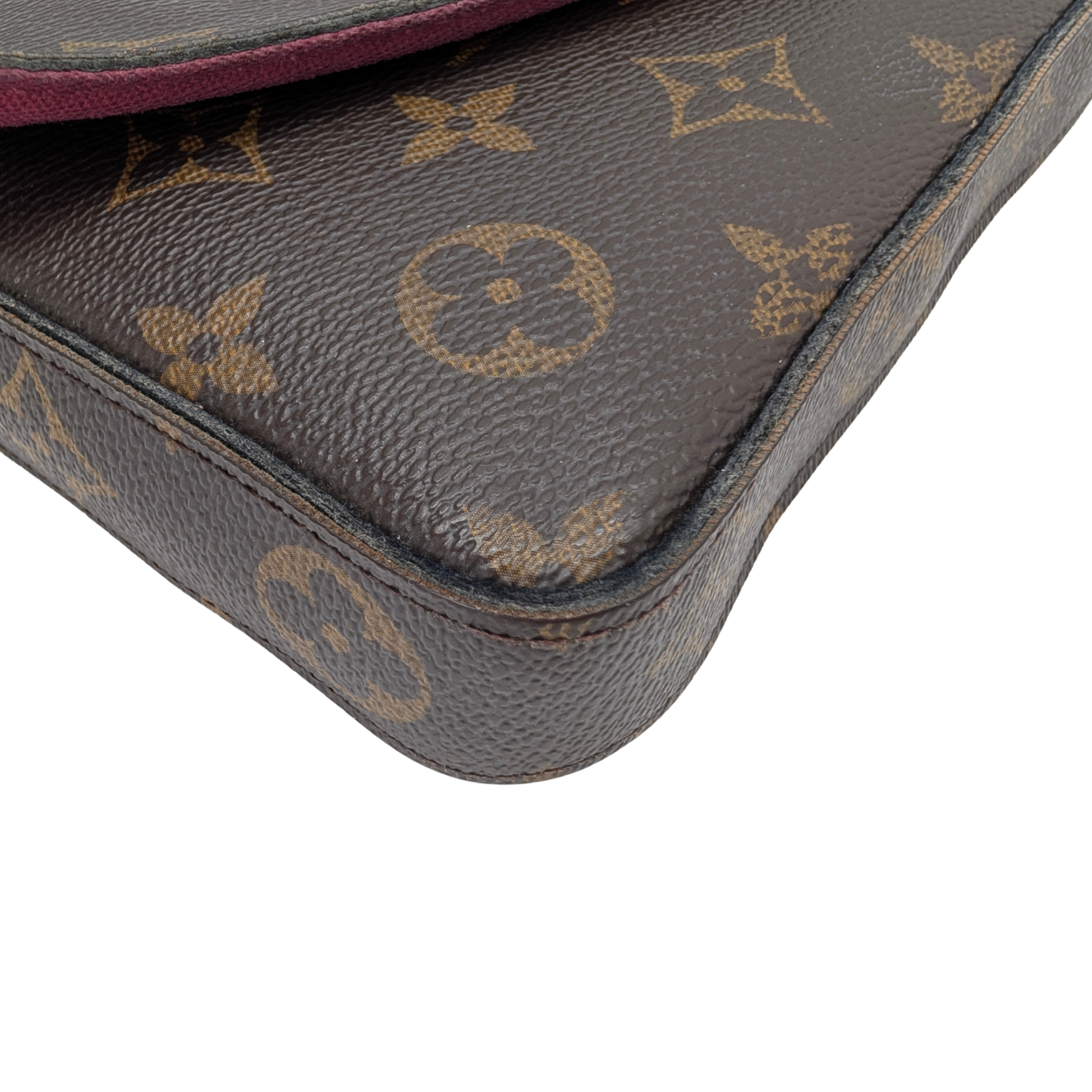 Louis Vuitton Félicie Pochette Clutch Bag Brown