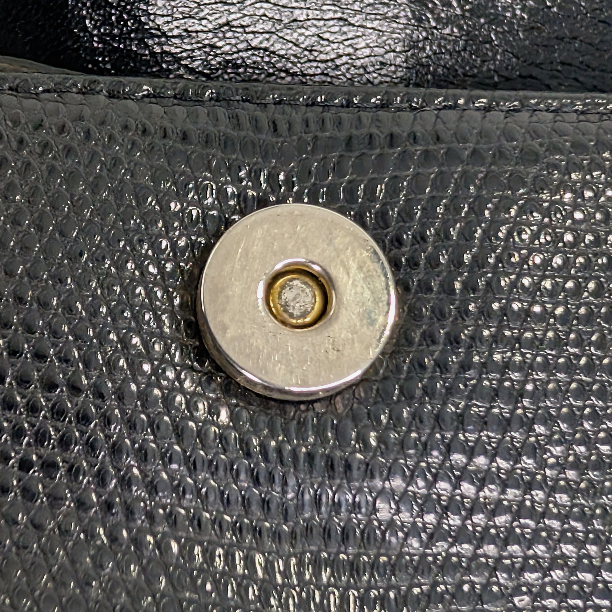 Saint Laurent Black Lizard Embossed Crossbody/Shoulder Bag