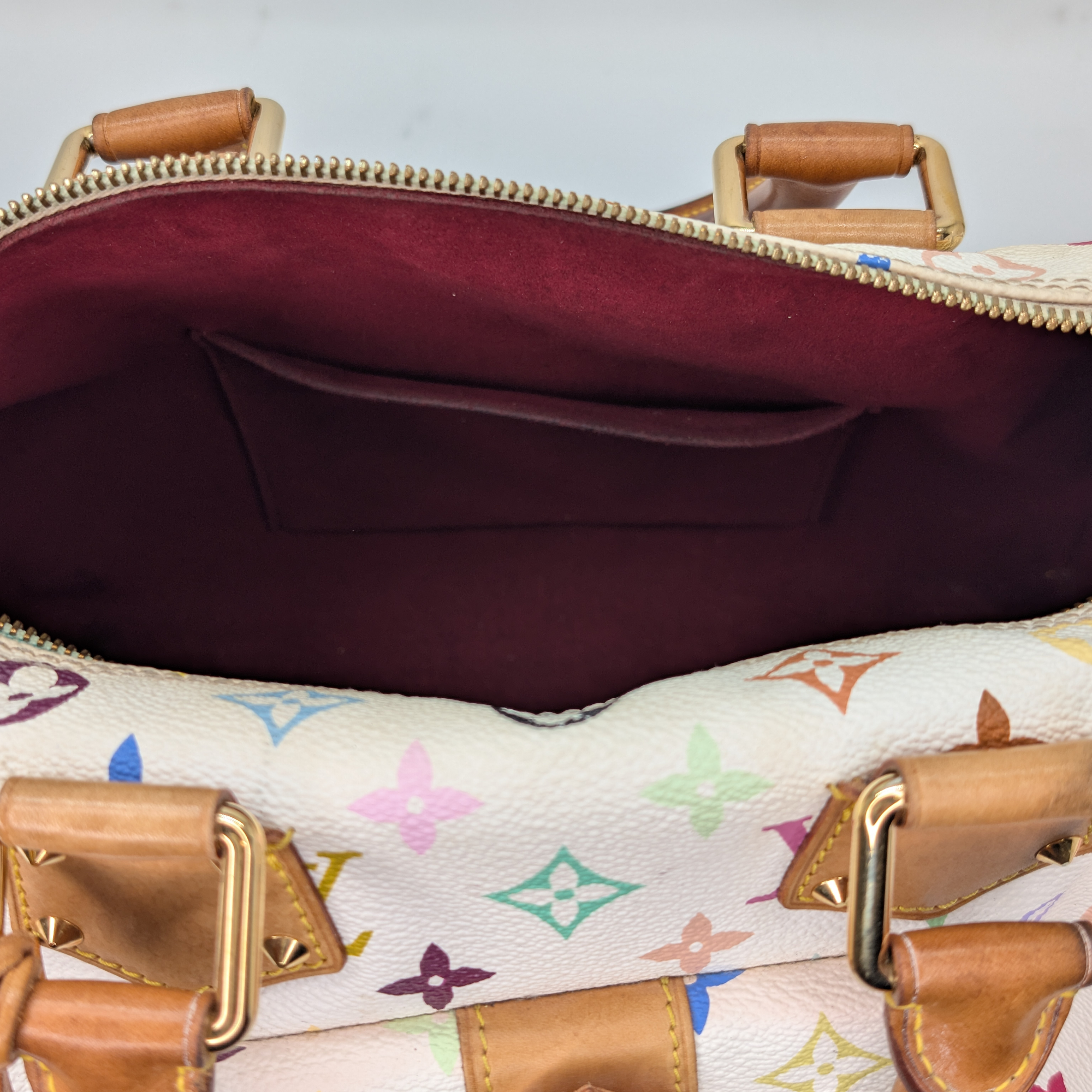 Louis Vuitton Murakami Speedy 30 Multicolour Handbag White