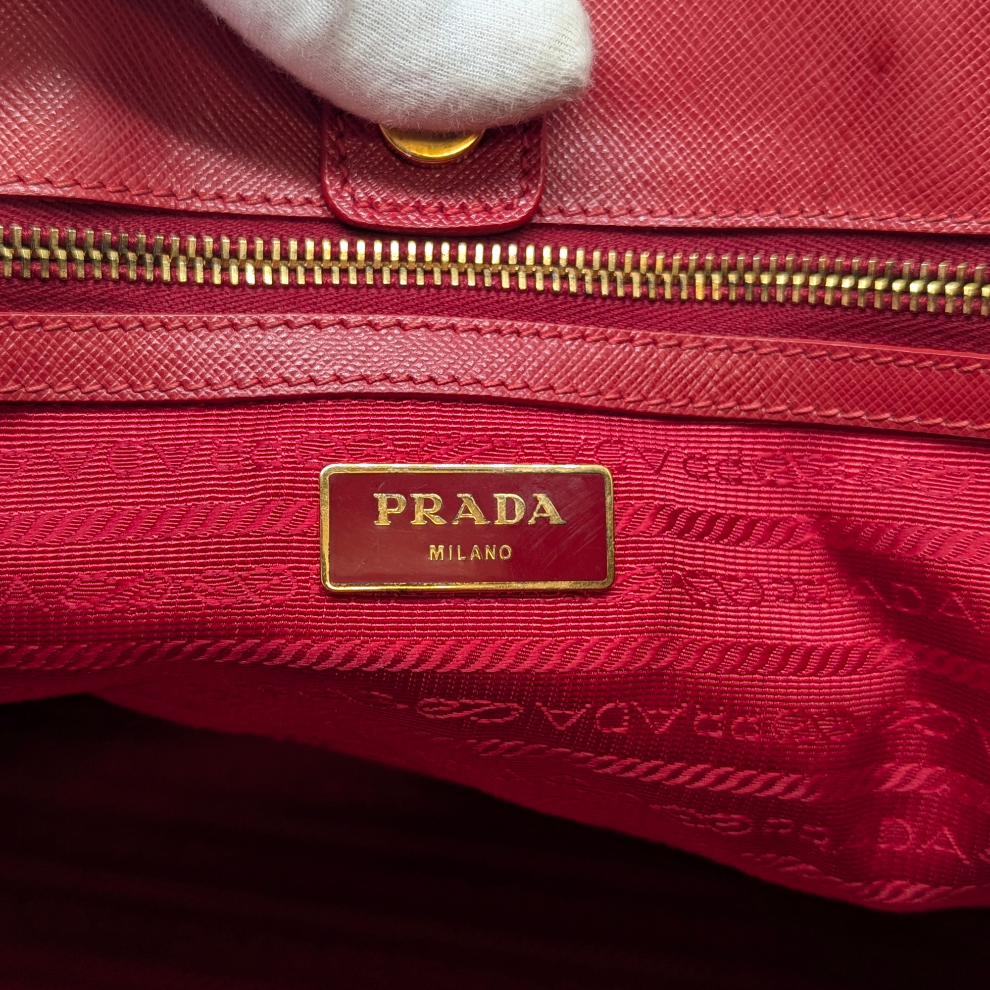 Prada Lux Open Saffiano Tote Bag Red
