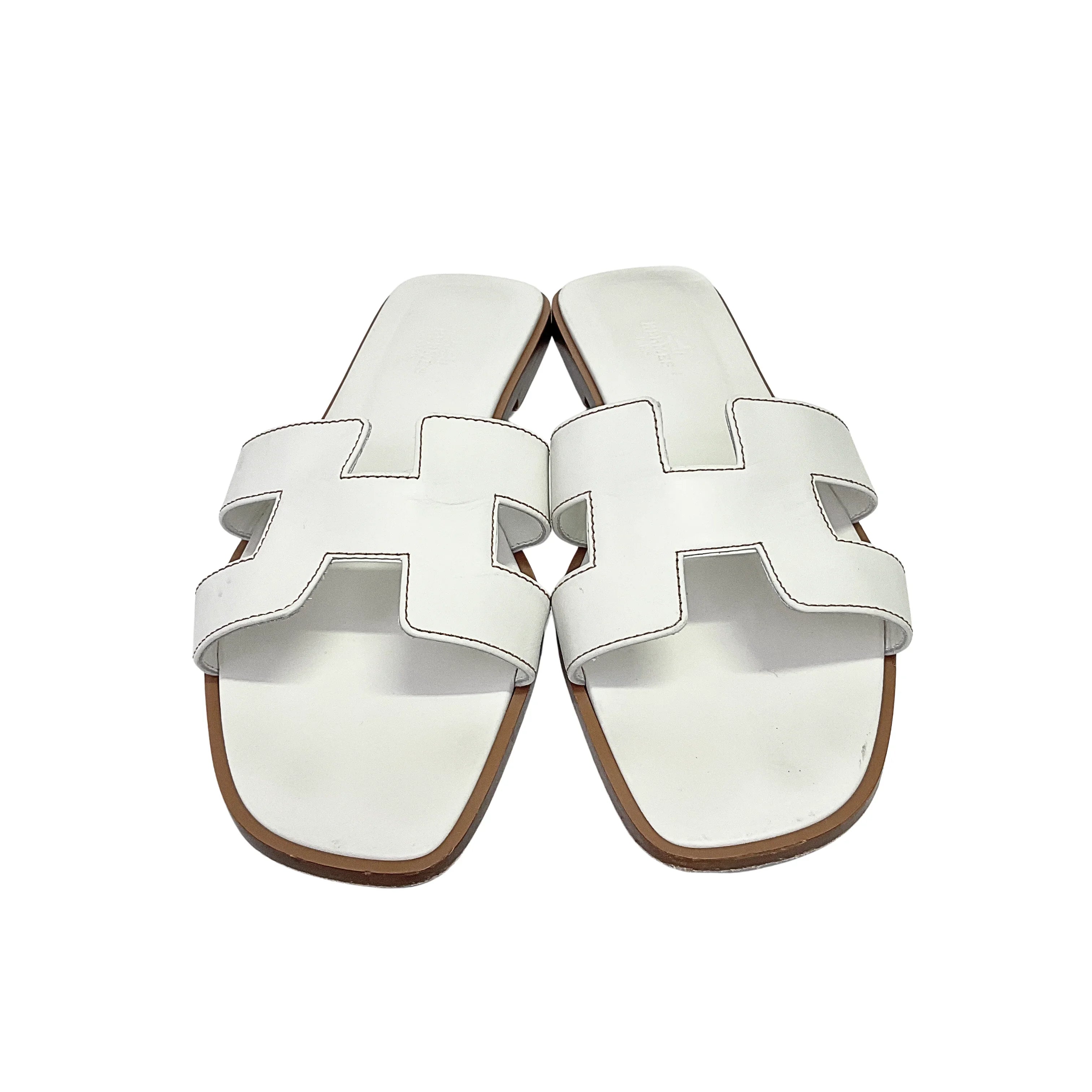 Hermes Oran Sandals White size 41 - Lost Designer