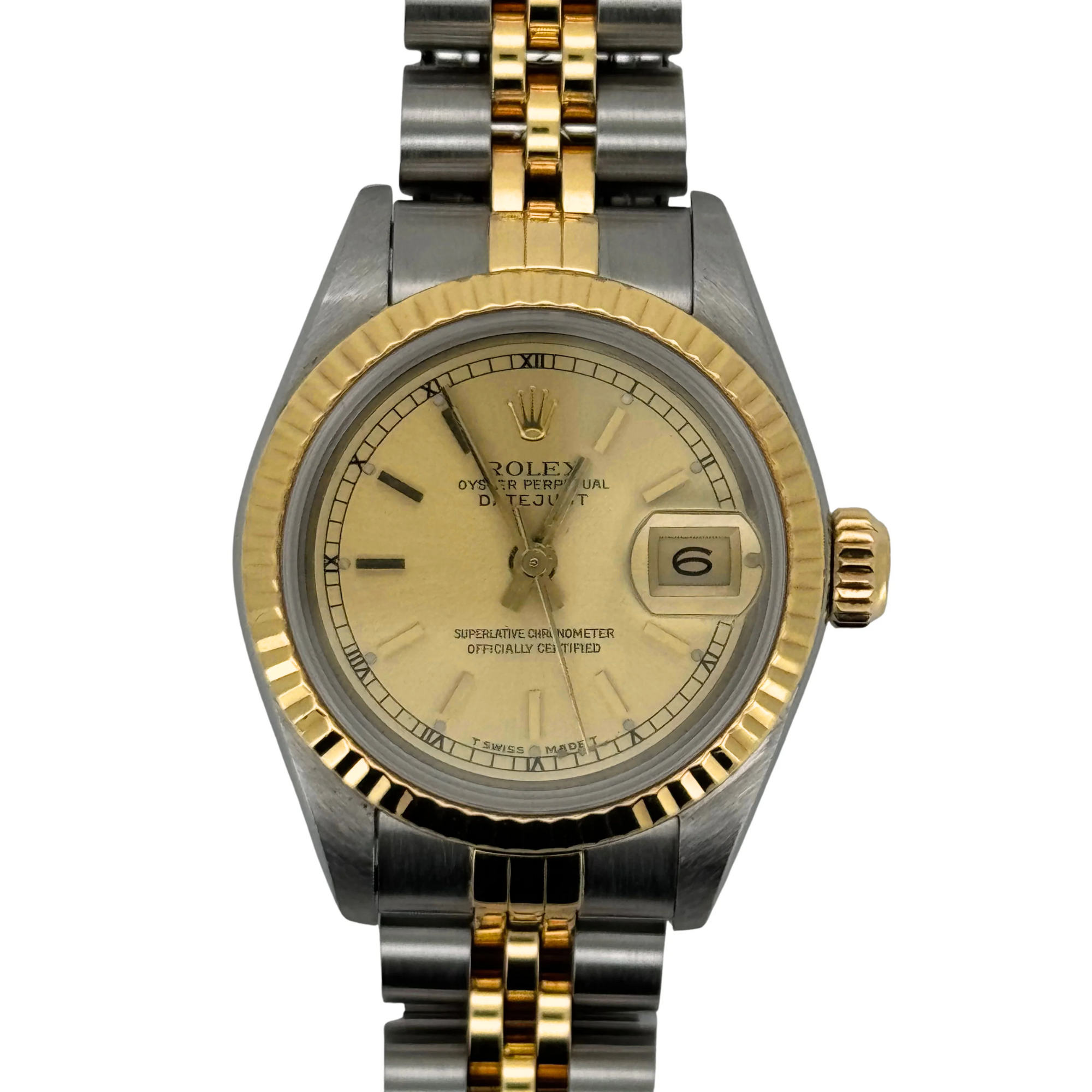Rolex Datejust 26mm 69173 Two-Tone Champagne Dial 1990 Women's Watch