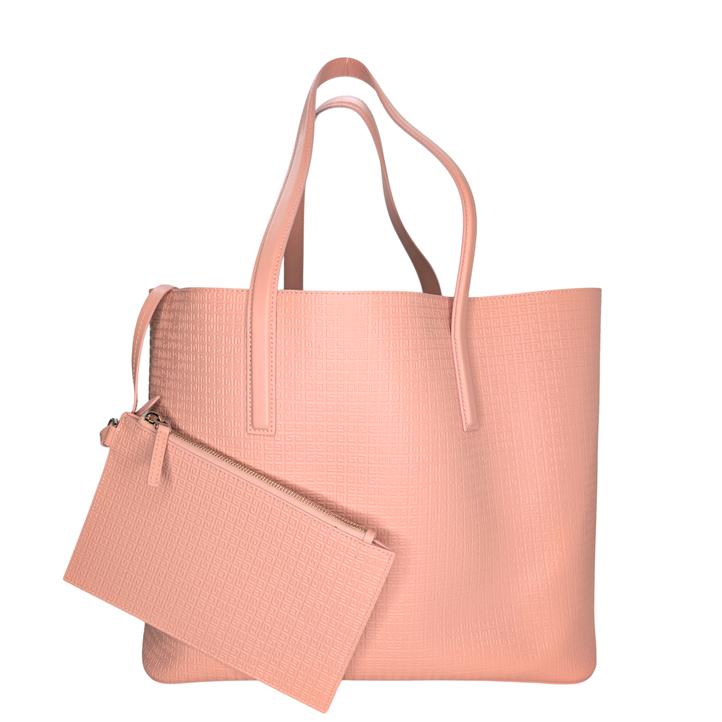 Givenchy Calfskin Logo Embossed Wing Shopper Tote Bag Blush Pink