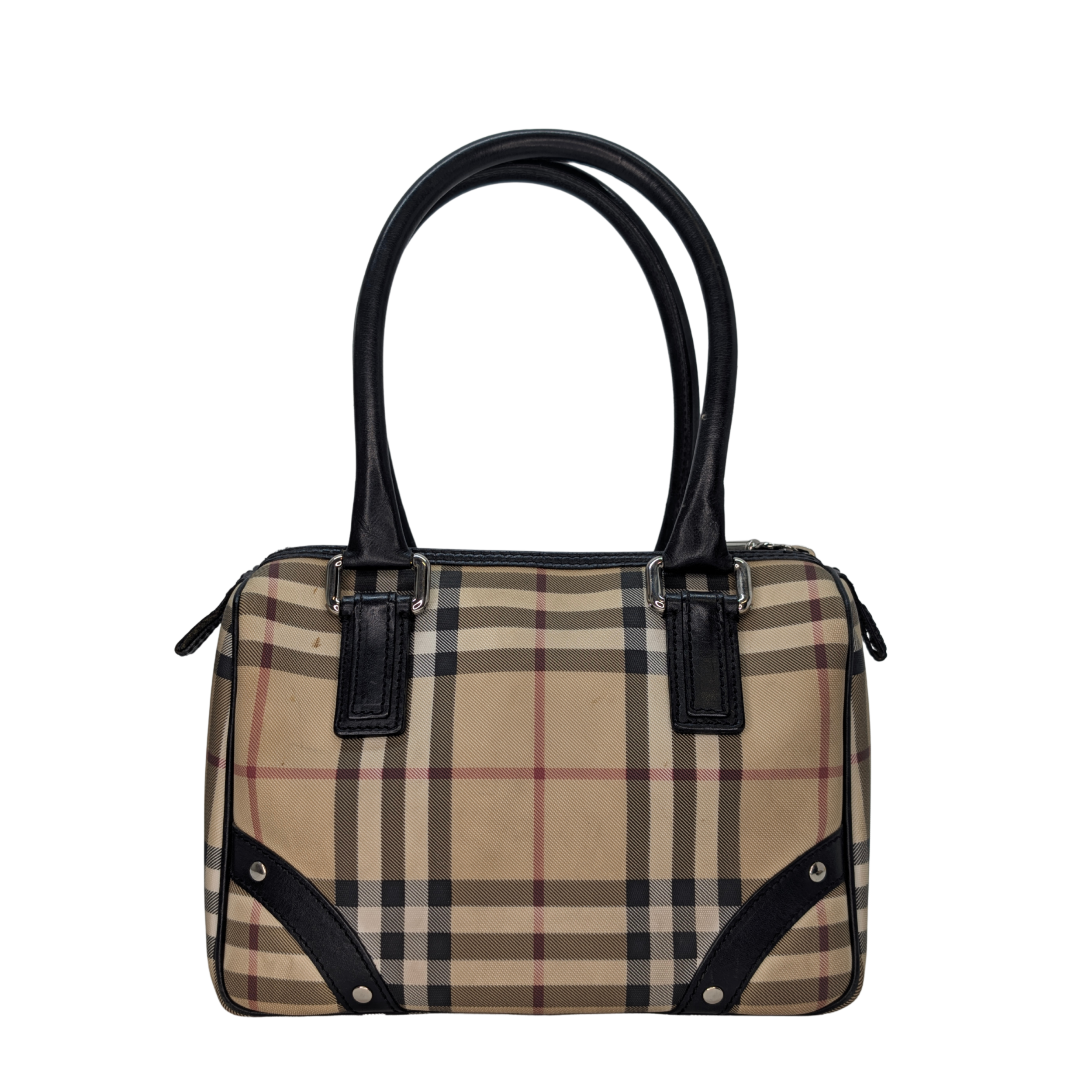 Burberry Mini Bowler Check Bag with wallet