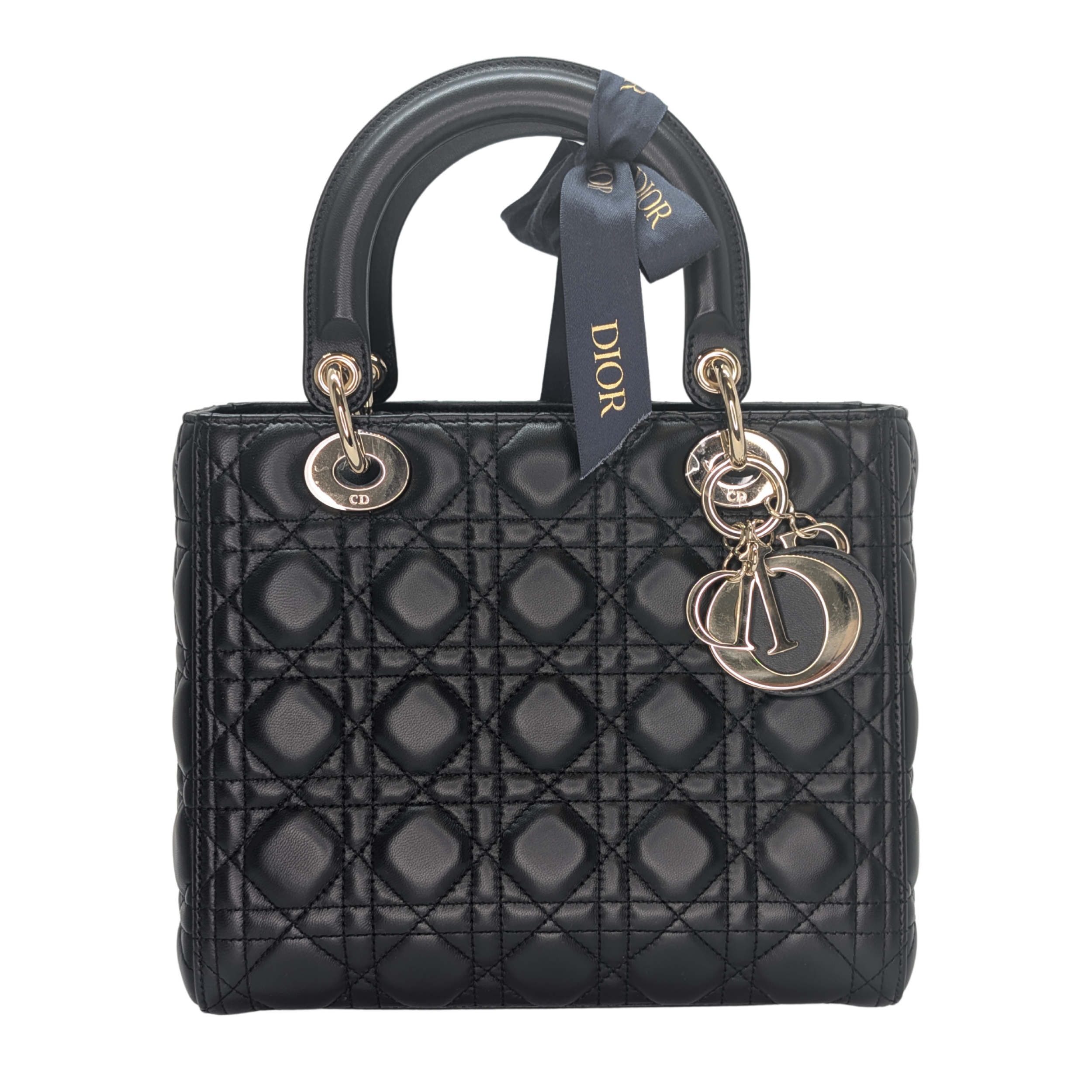 Dior Lambskin Cannage Medium Lady Dior Black