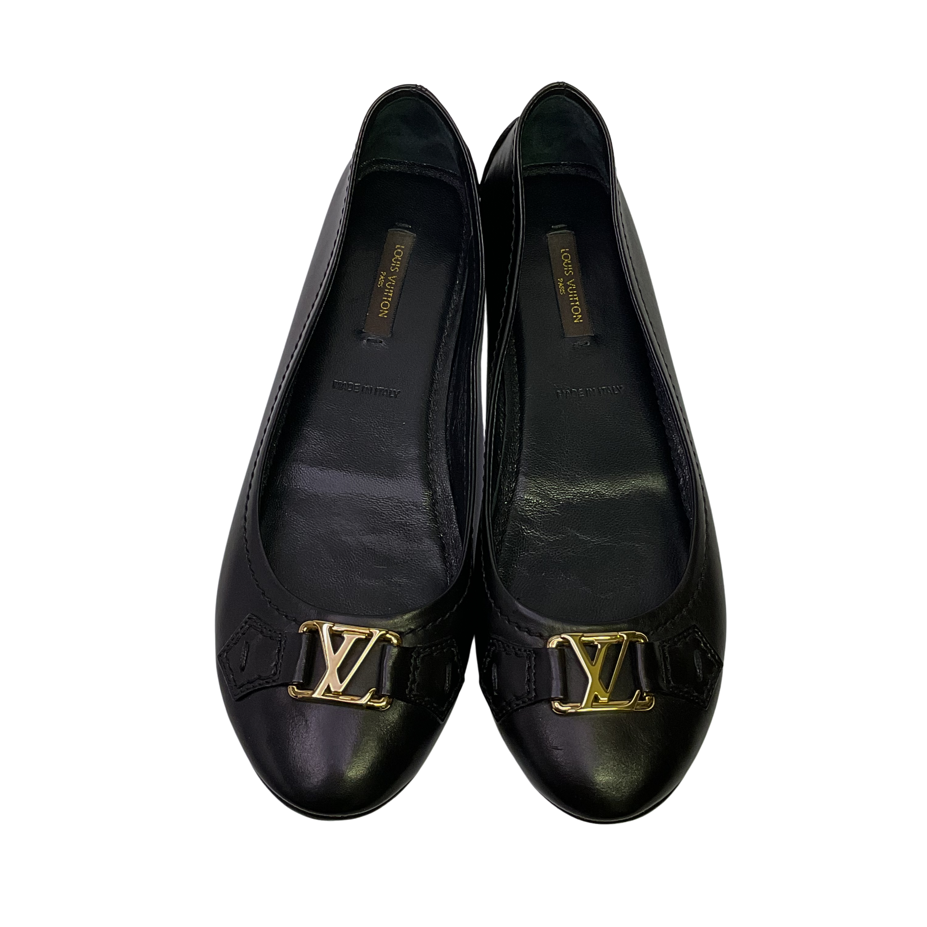 Louis Vuitton Leather Ballet Flats Black 37