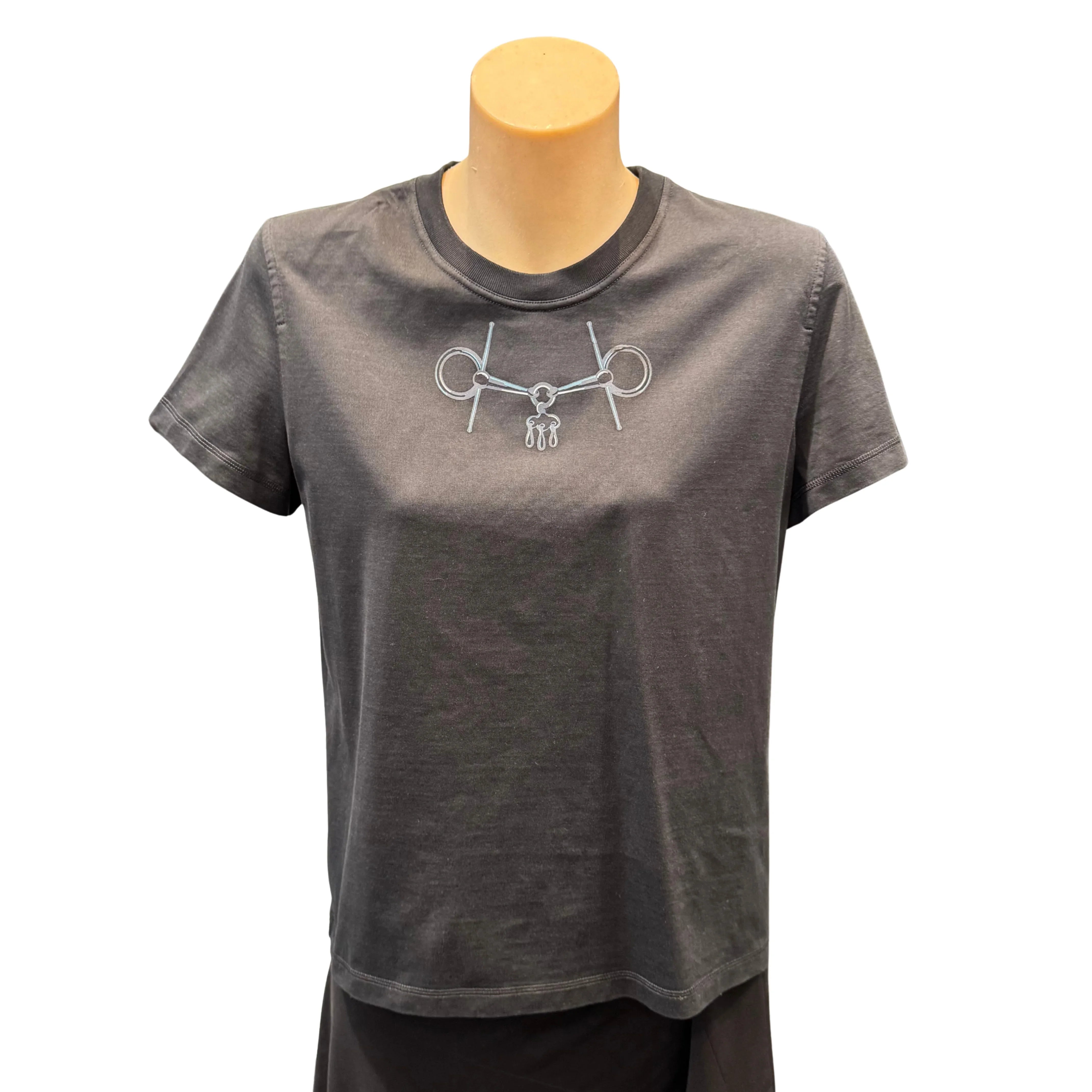 Hermes Mors Print Horsebit T shirt Women's 40