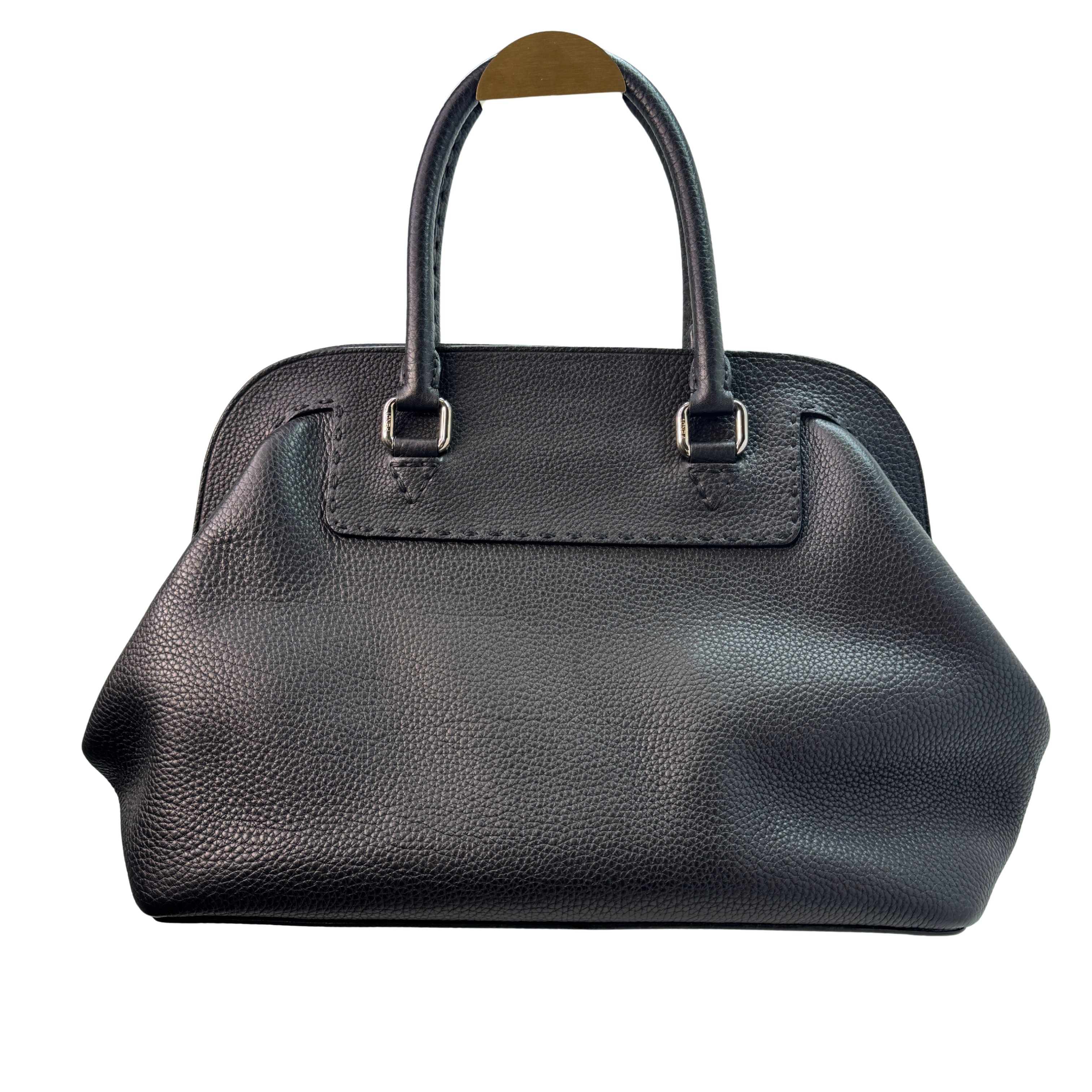 Fendi Cuoio Romano Selleria Adele 1328 Bag Black