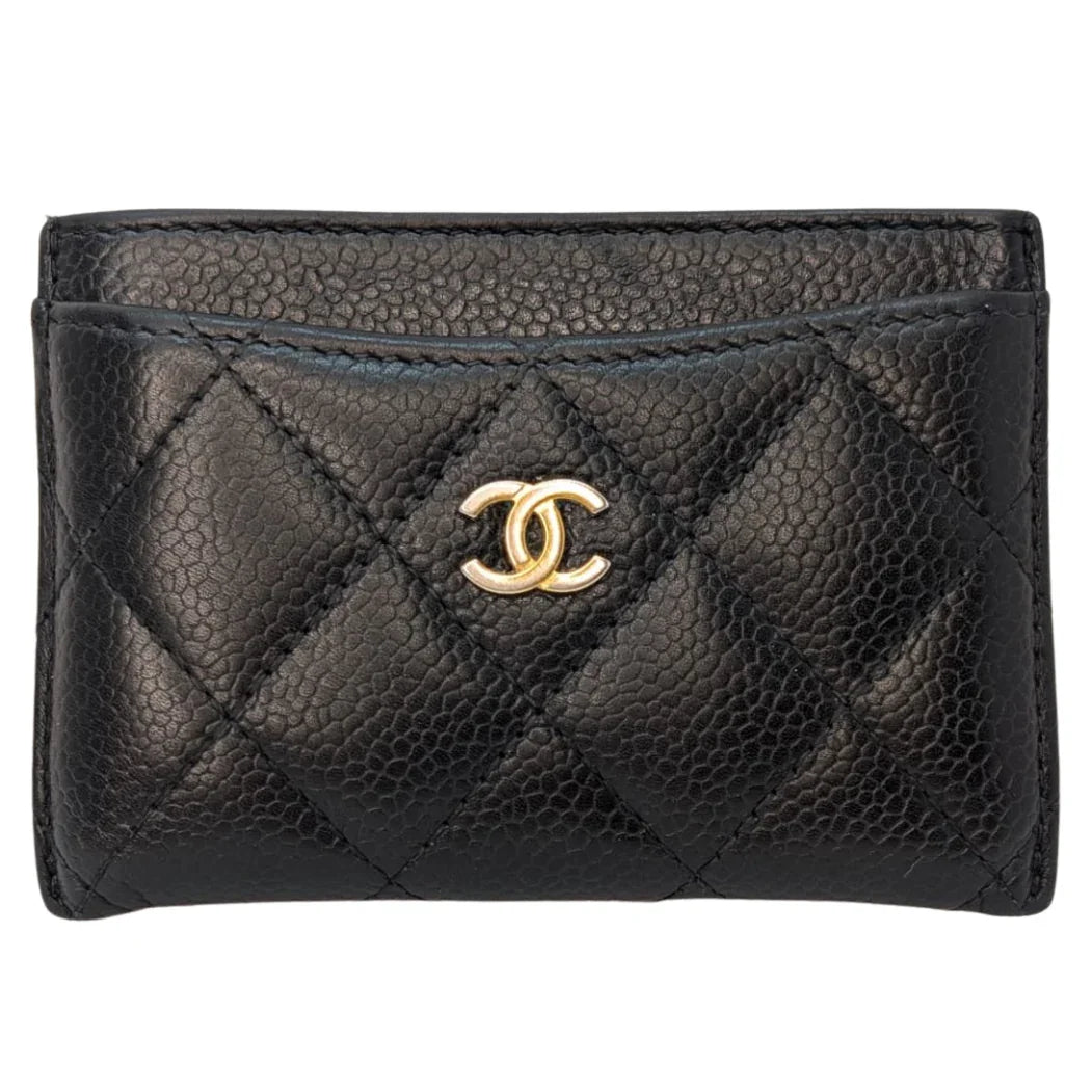 Chanel Classic Black Card Holder Black - Lost Designer