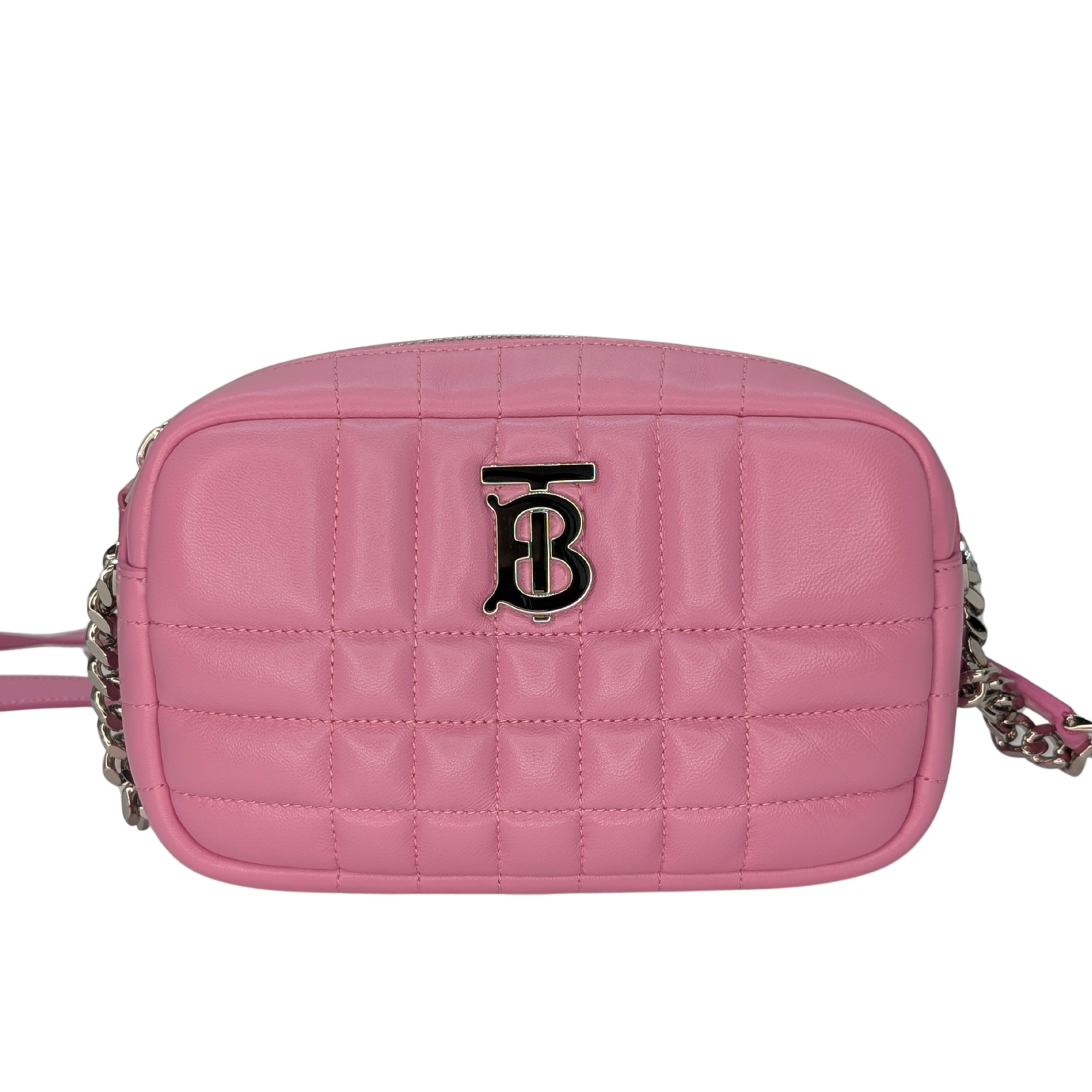 Burberry TB Mini Quilted Lambskin Lola Camera Bag Pink