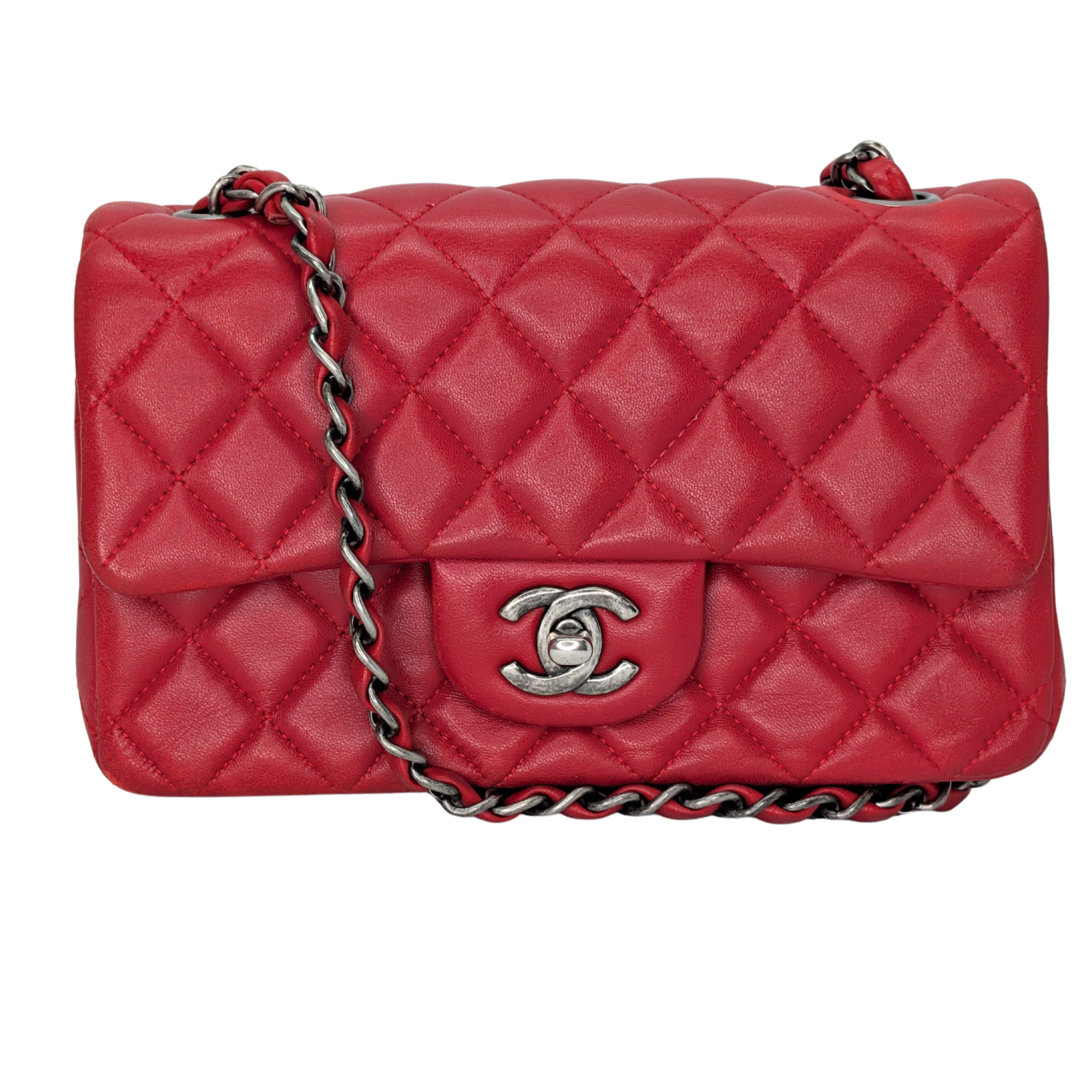 Chanel Mini Rectangular Classic Flap Bag Red