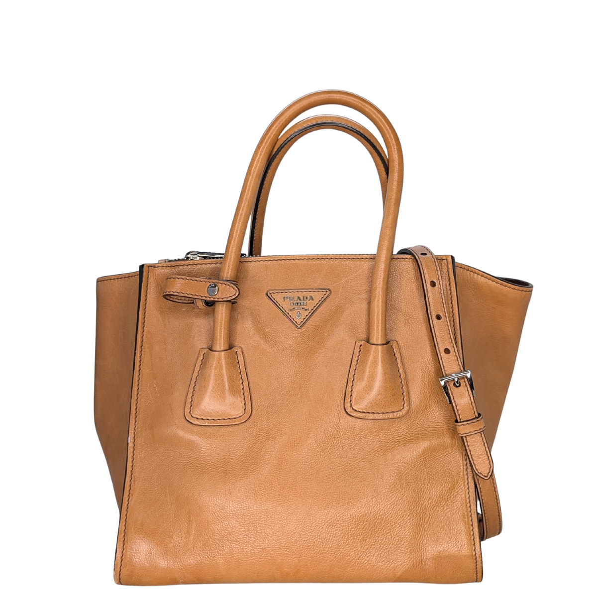 Prada Glace Tote Bag Brown