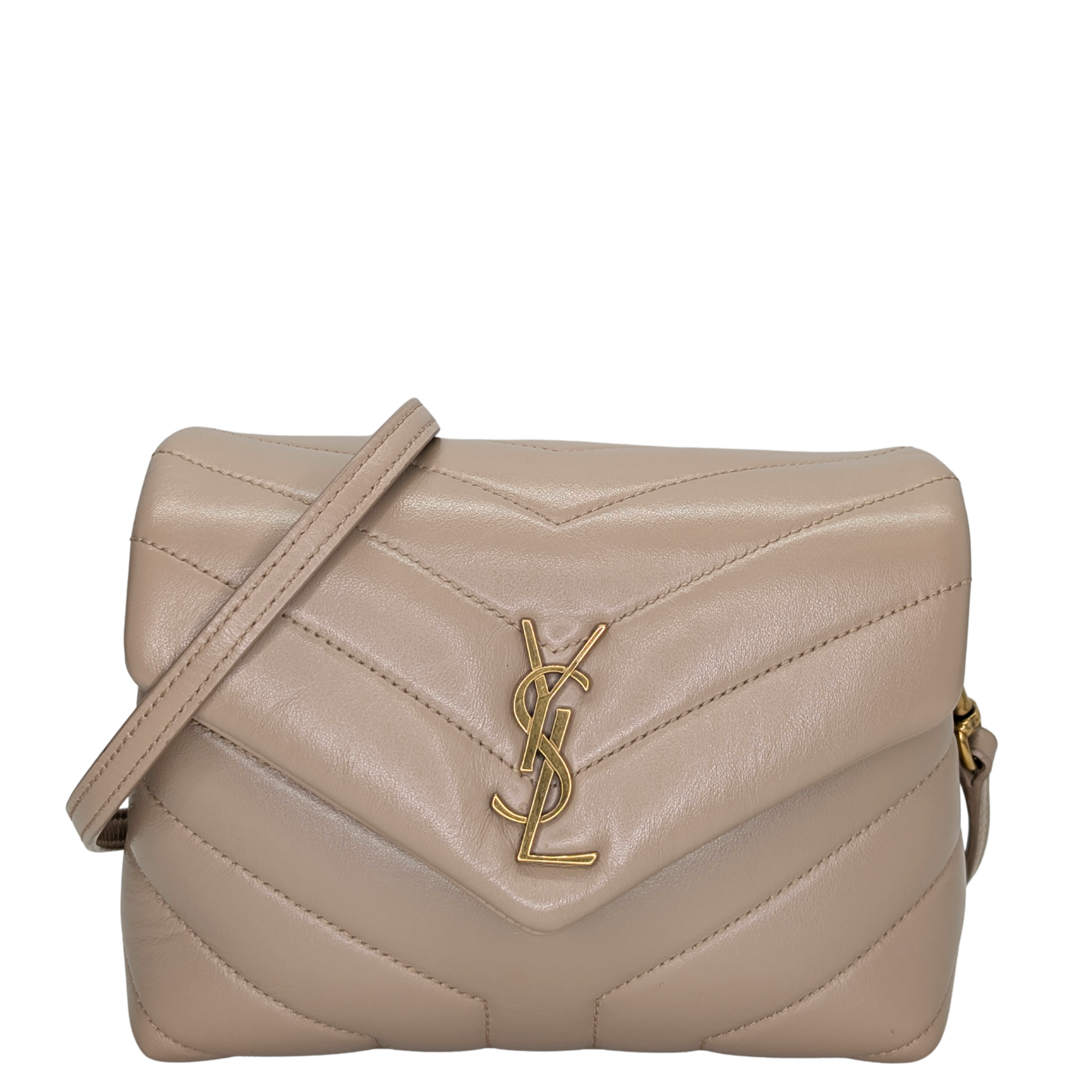 Saint Laurent Mini Lou Lou Shoulder Bag Beige