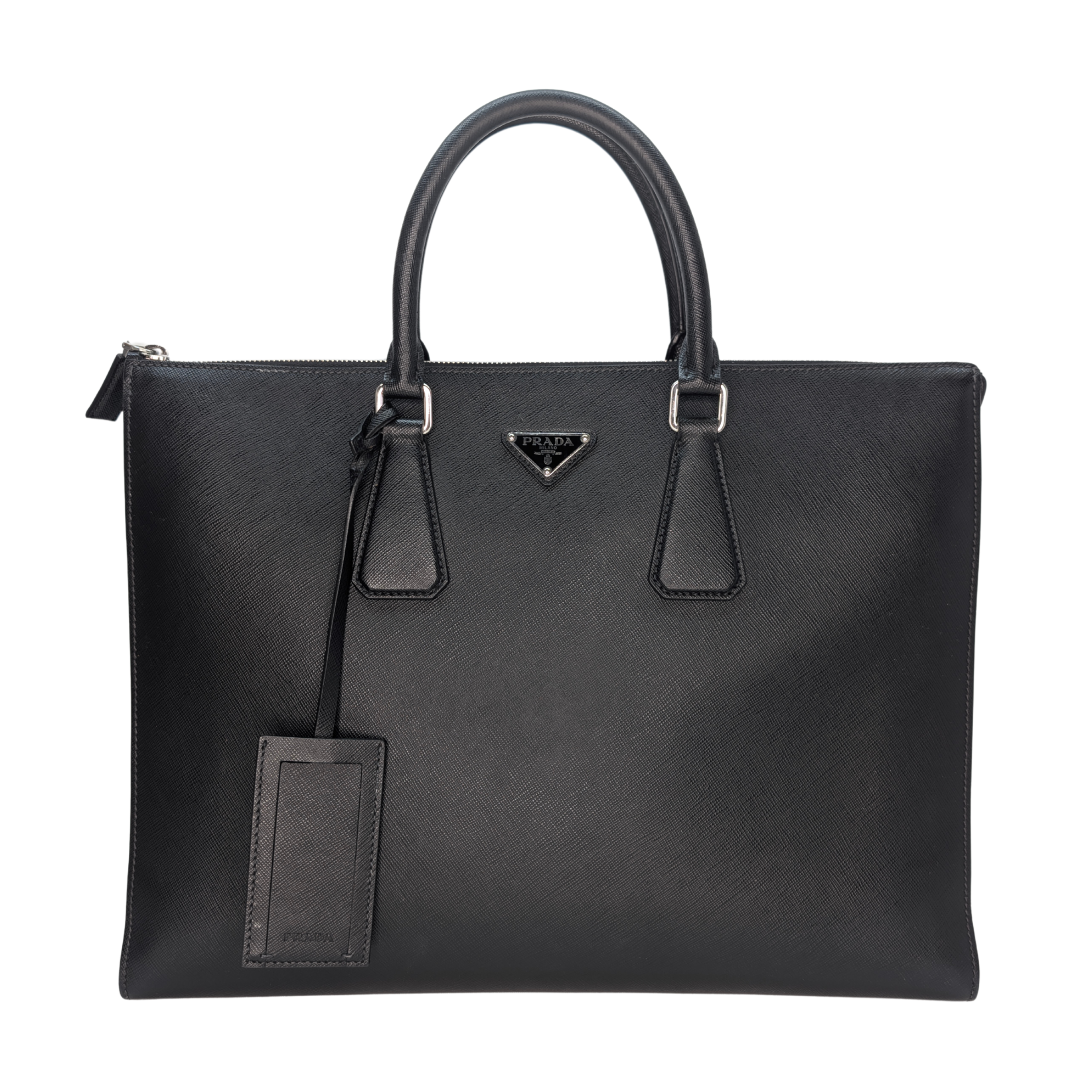 Prada Saffiano leather Briefcase Bag Black