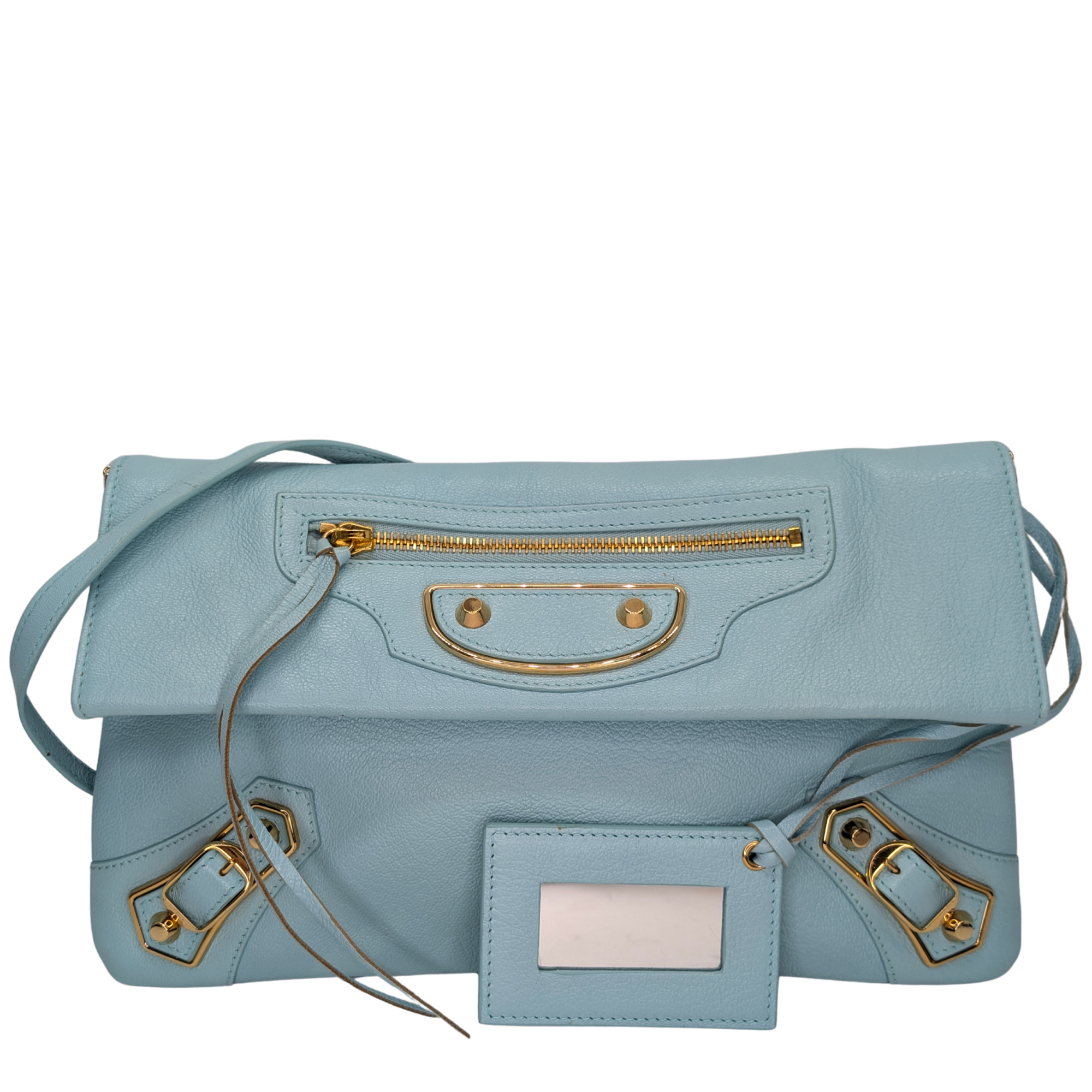 Balenciaga Envelope Clutch Bag on chain Light Blue