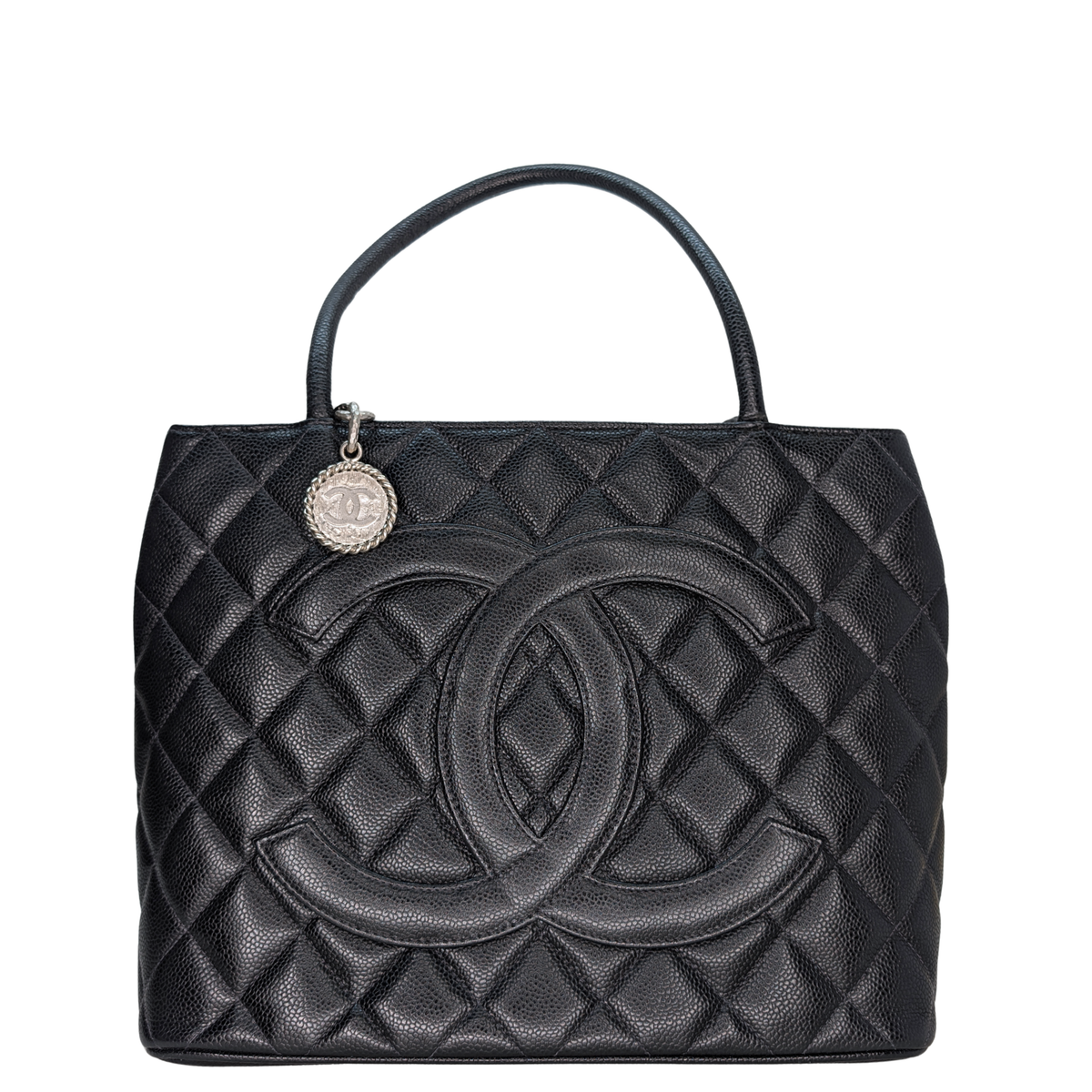 Chanel Medallion Tote Bag Caviar Black