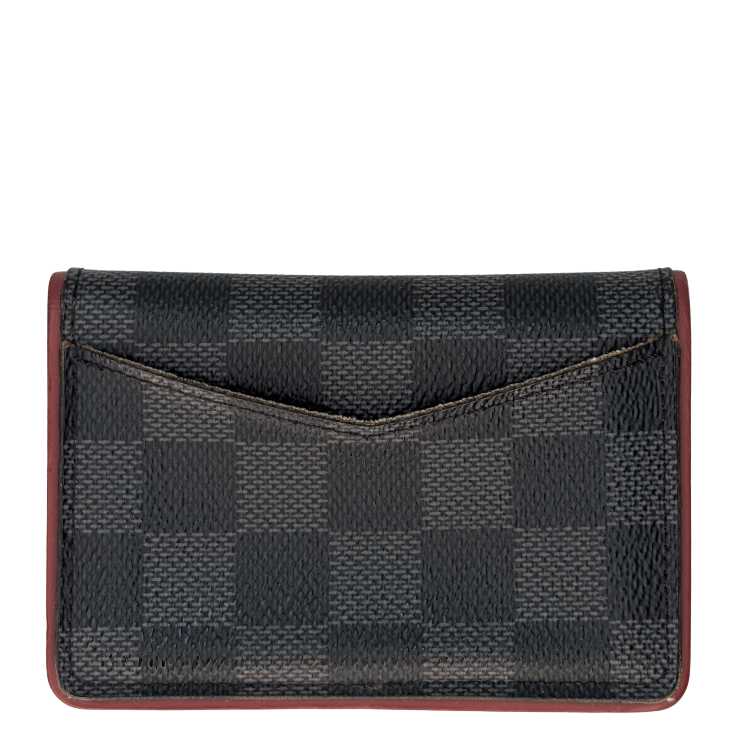 Louis Vuitton Graphite Damier & Red Pocket Organiser Wallet