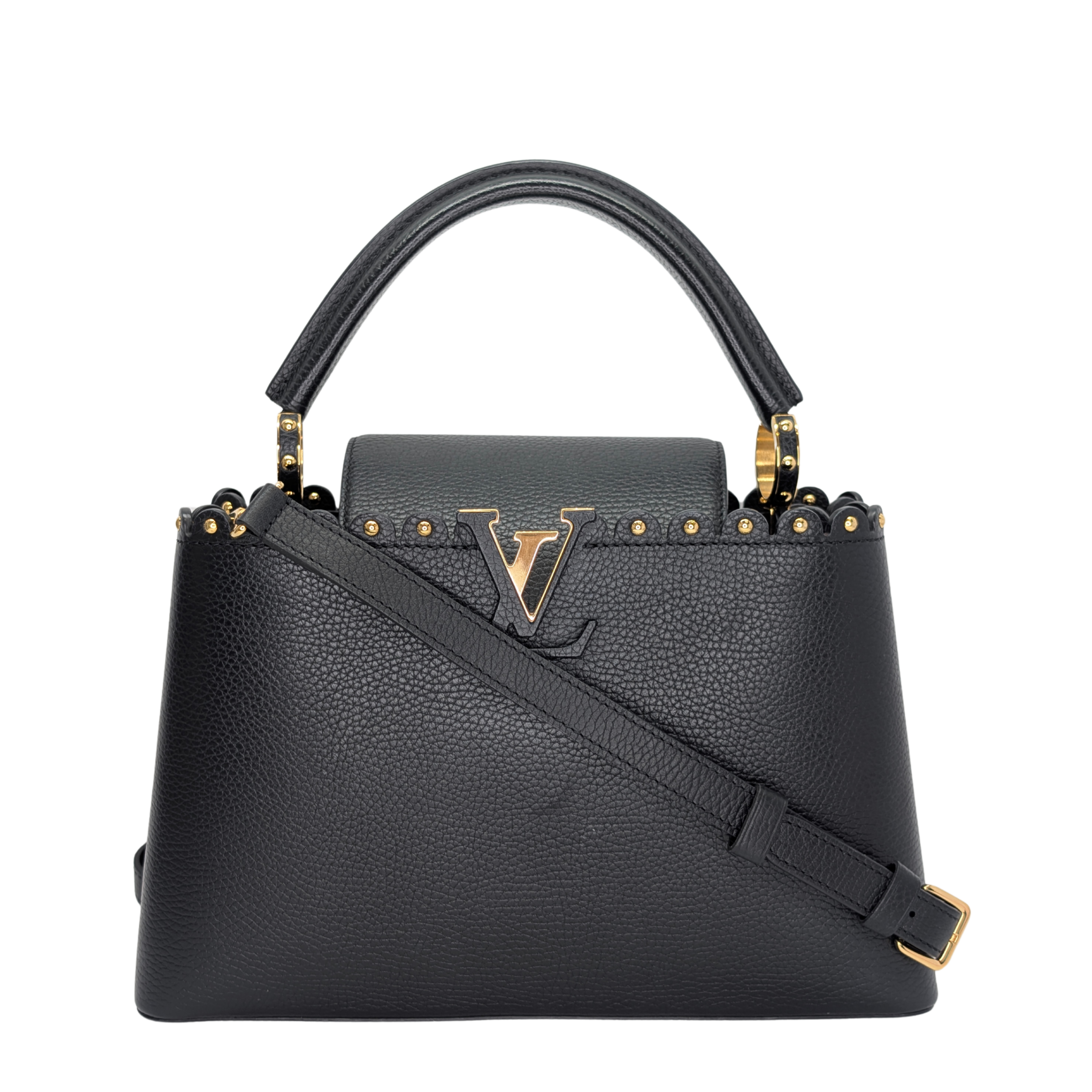 Louis Vuitton Capucine Pm Shoulder Handbag Taurillon Leather Black