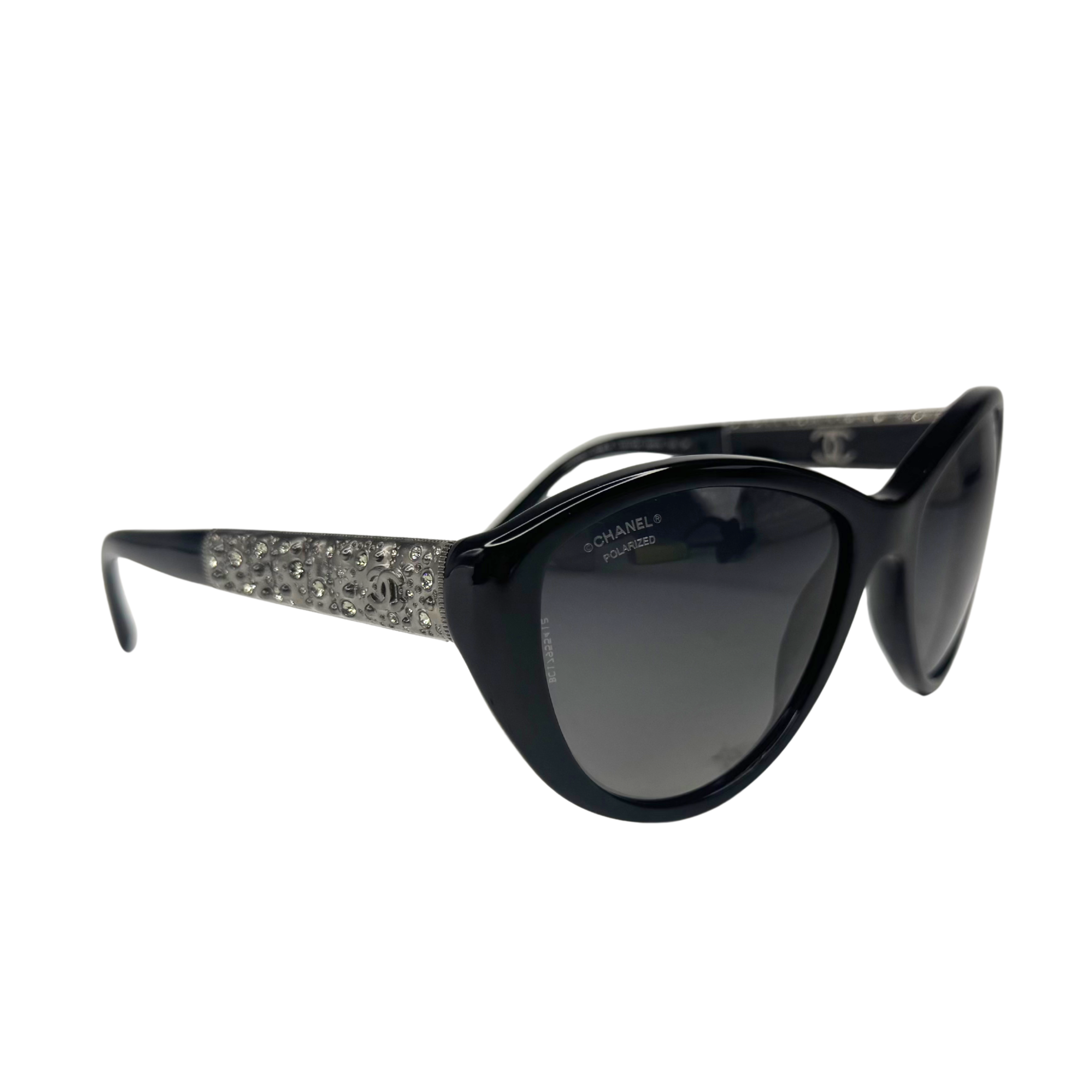 Chanel 5298-B c.501/S8 Black Cat-Eye Polarised Sunglasses
