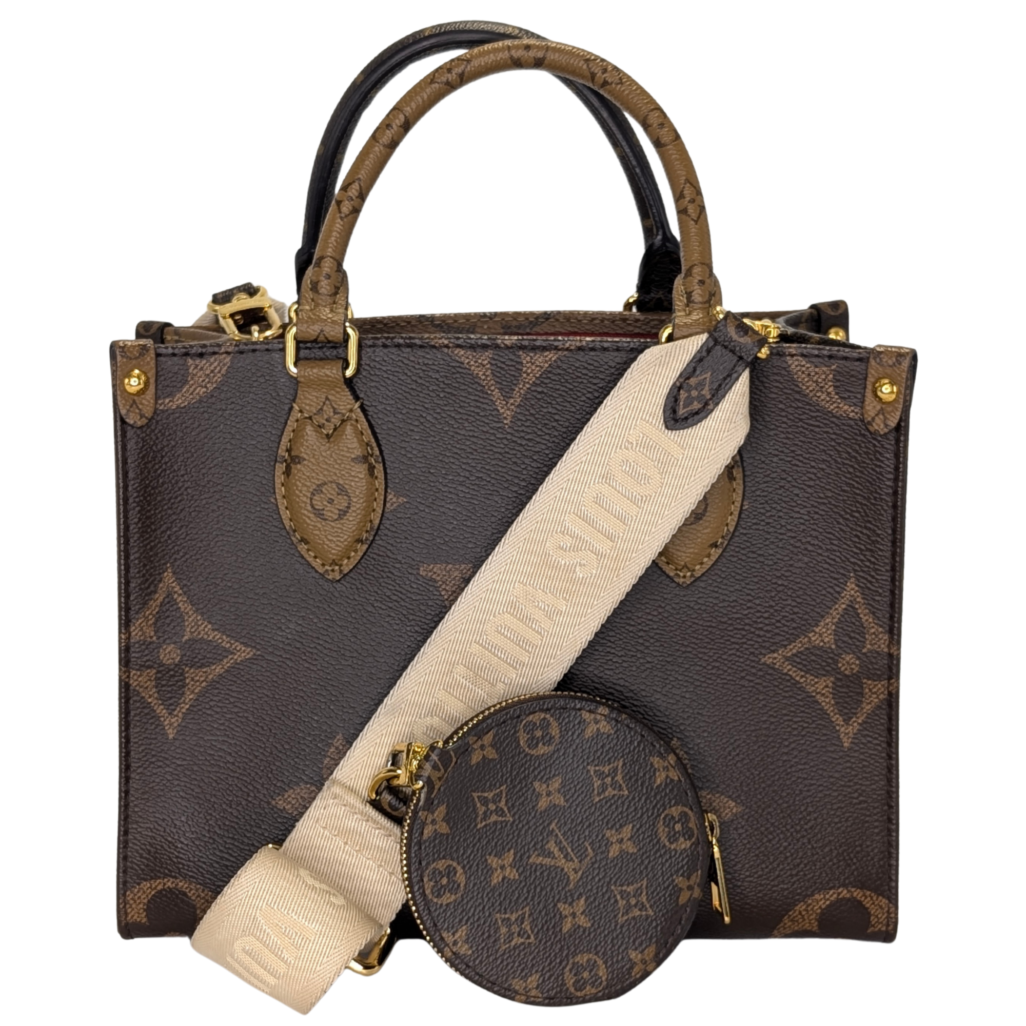 Louis Vuitton OnTheGo PM Monogram Handbag Brown