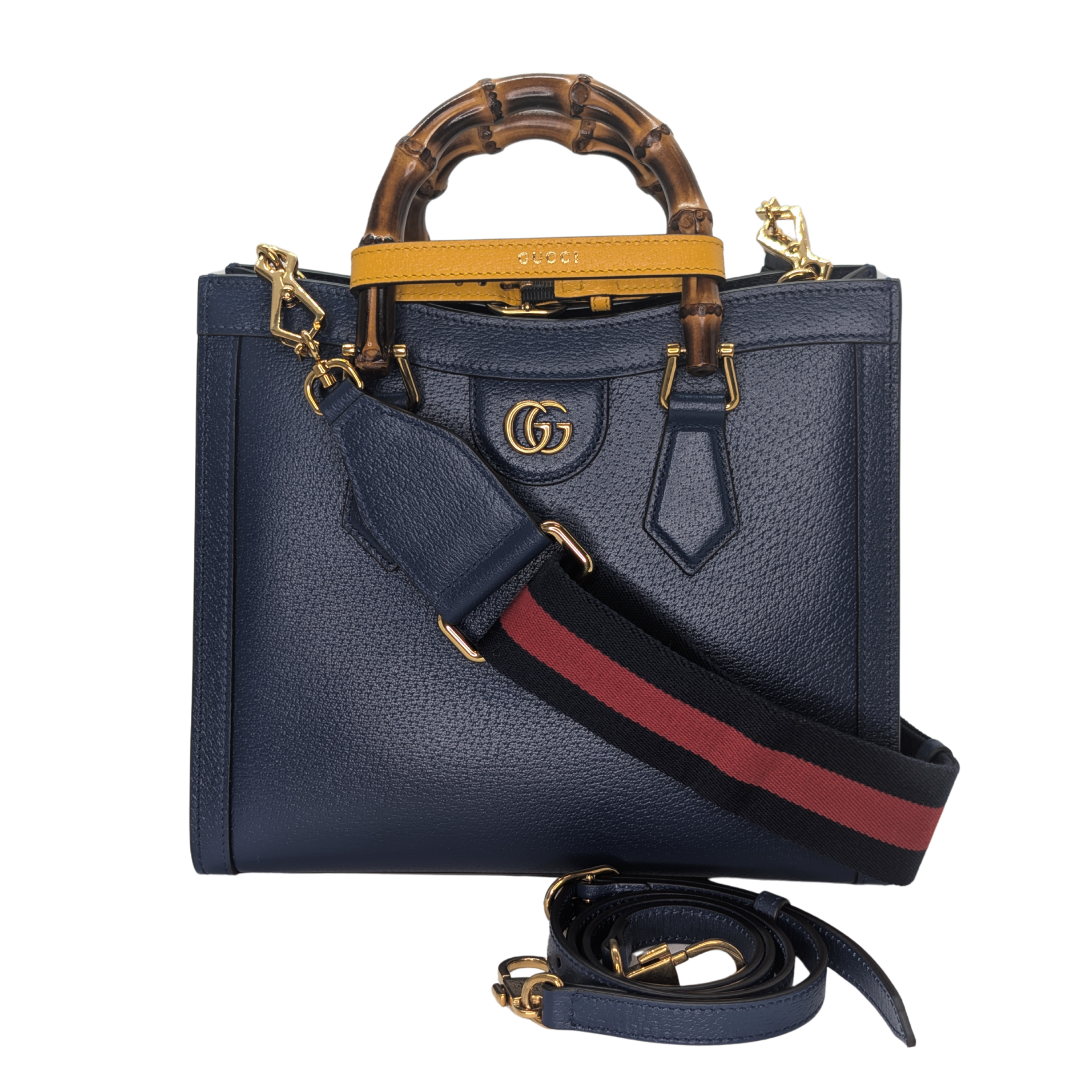 Gucci Calfskin Small Diana Tote Royal Crop Blue Bag