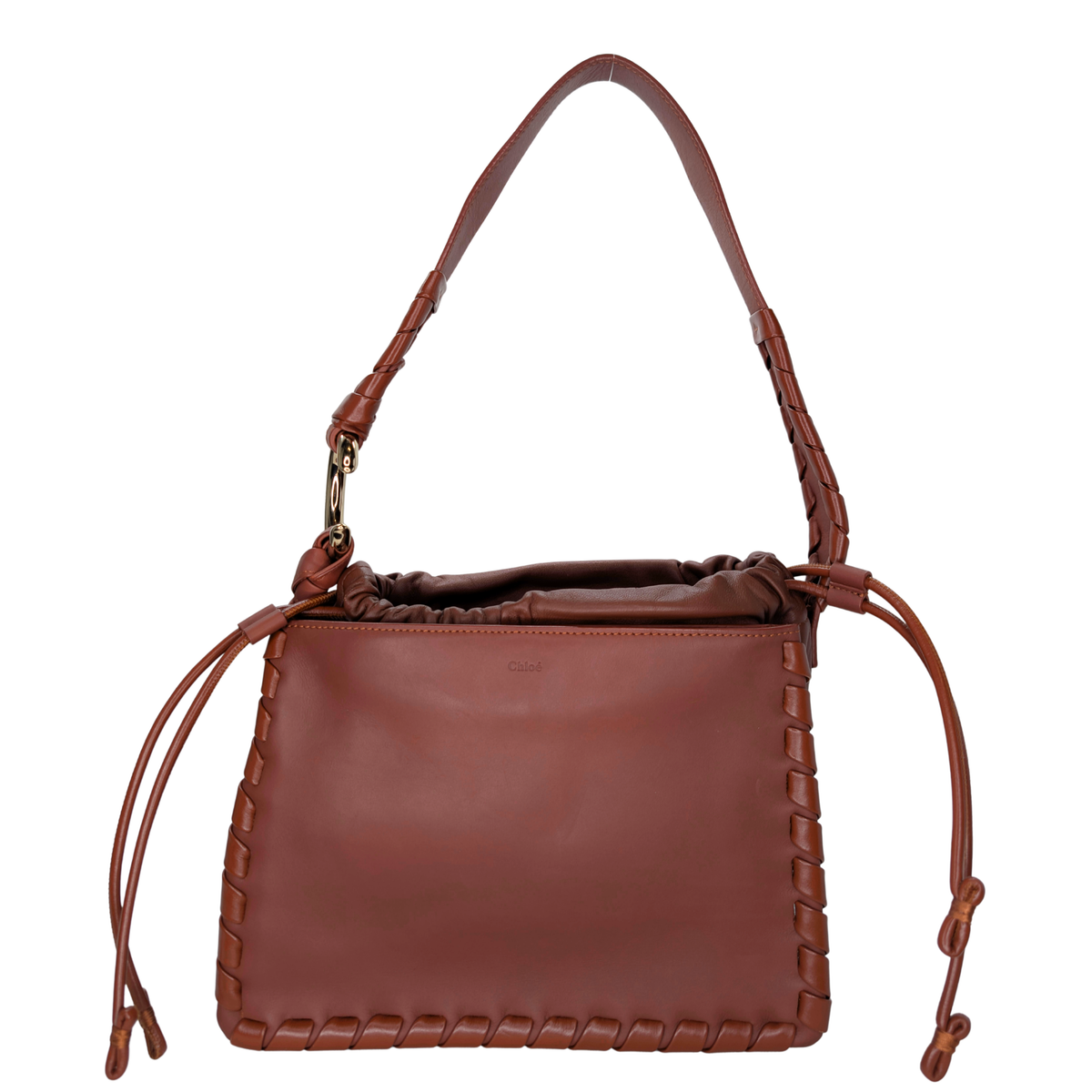 Chloé Mate Gusset Leather Shoulder Bag Brown