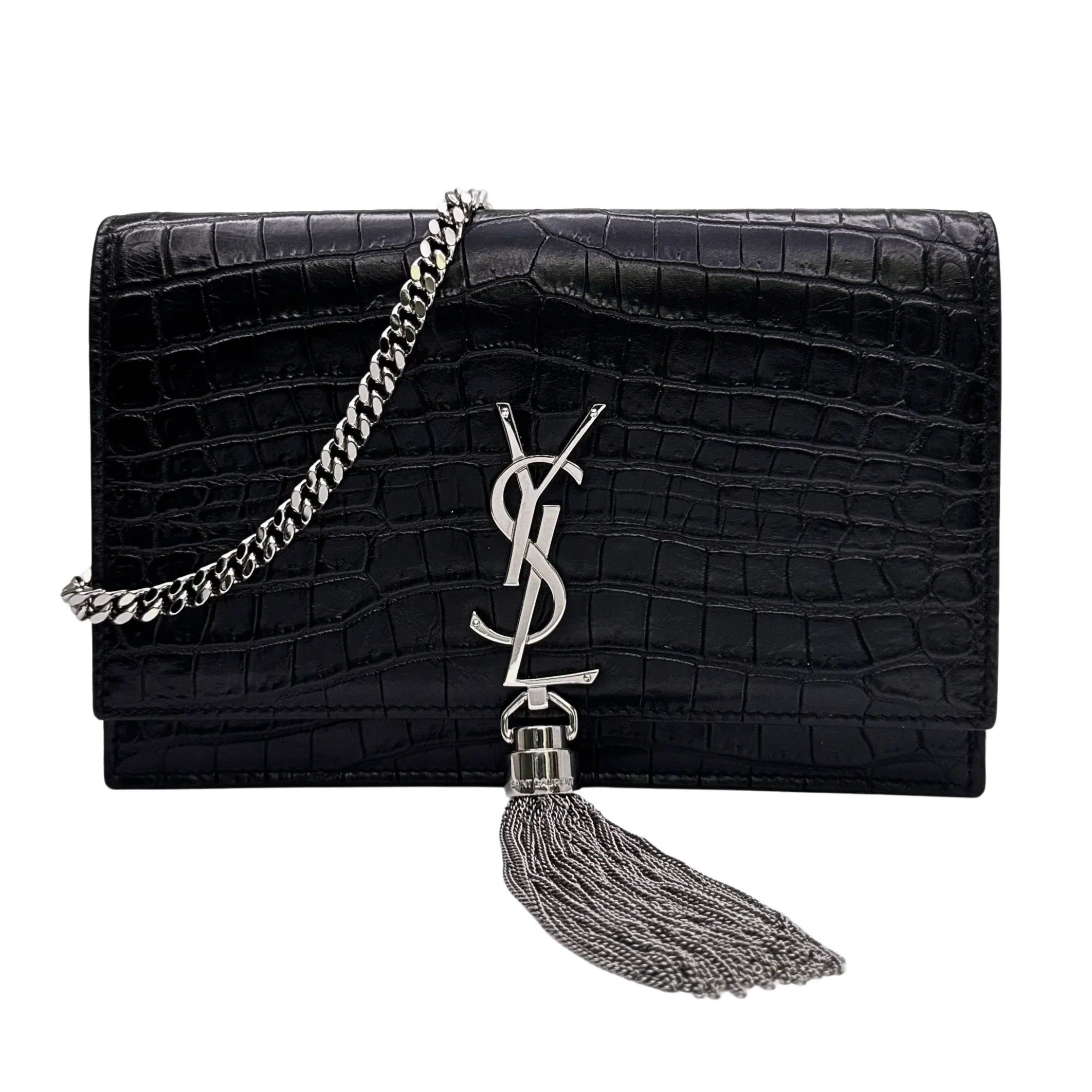 Saint Laurent Kate Shoulder Bag Leather Black - Lost Designer