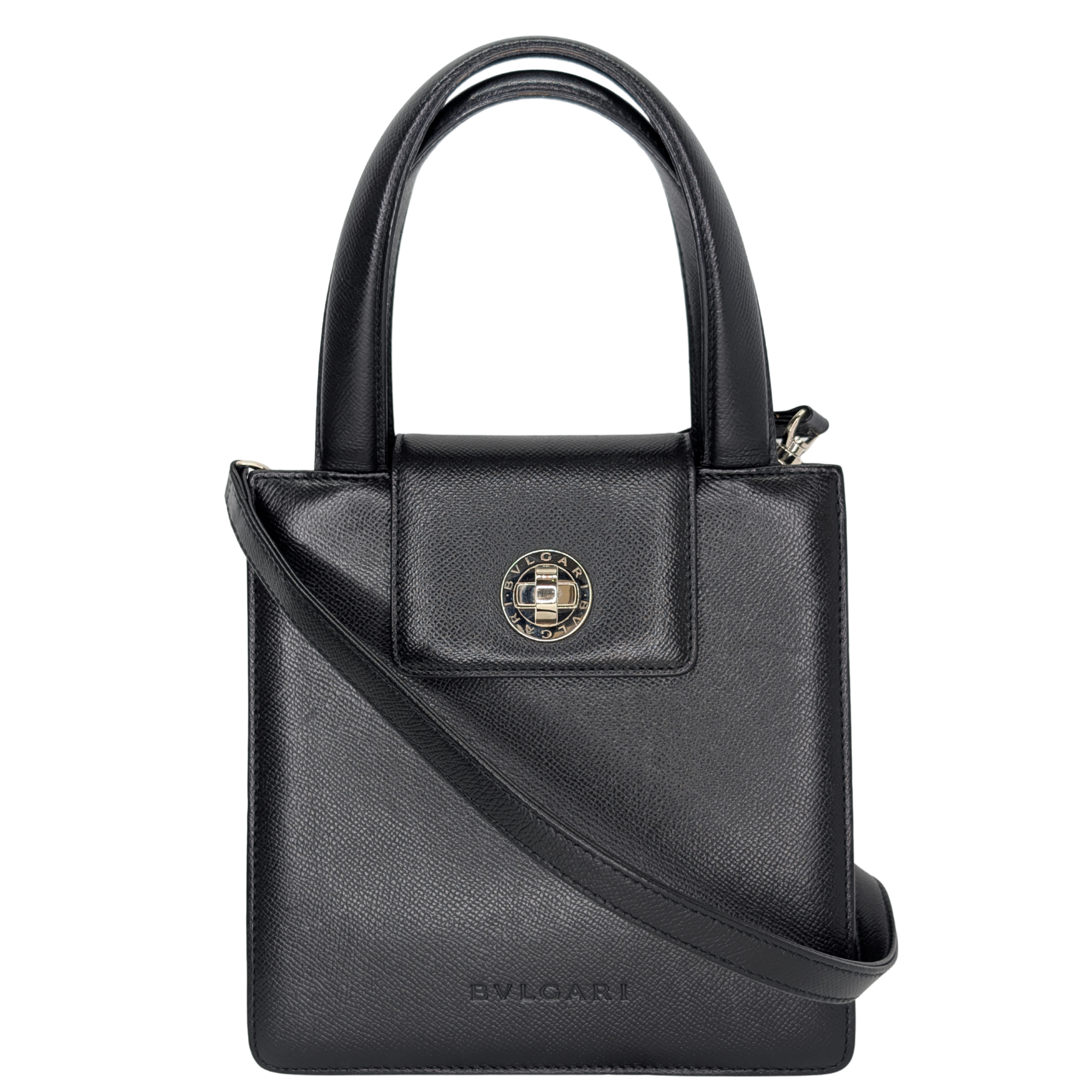 Bvlgari Leather Shoulder Bag Black