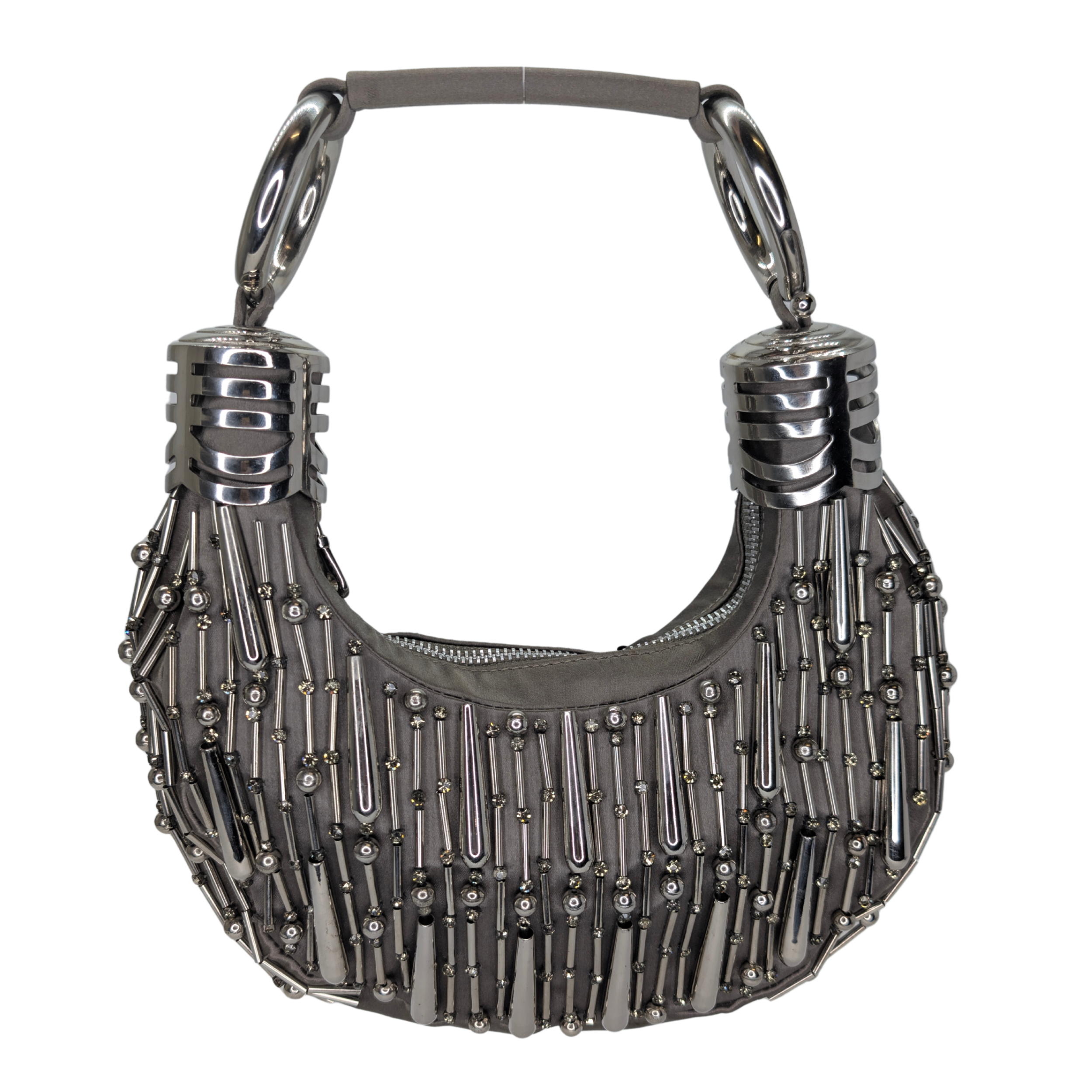 Chloé Beaded Bracelet Hobo Bag Silver