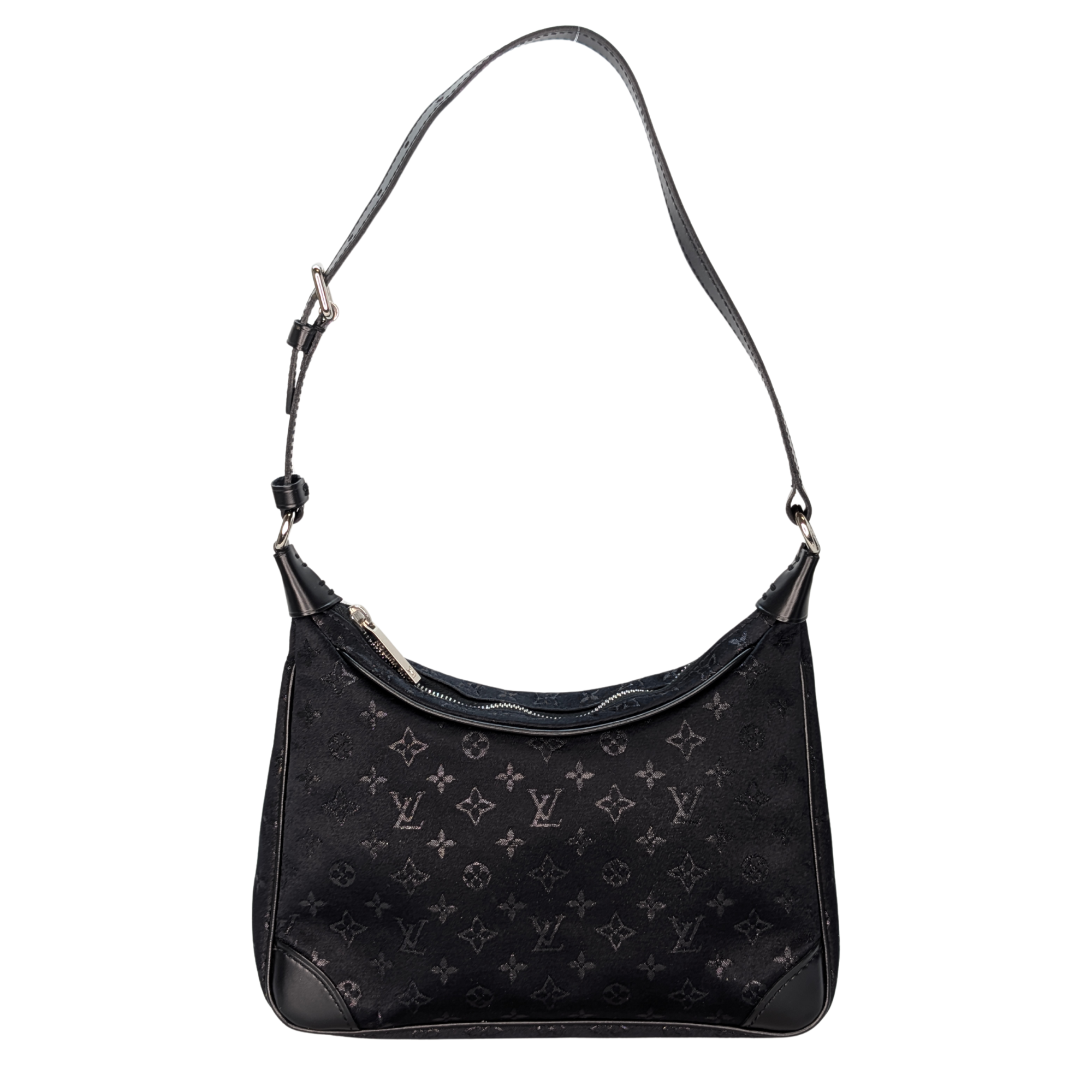 Louis Vuitton Satin Little Boulogne Monogram Bag Black