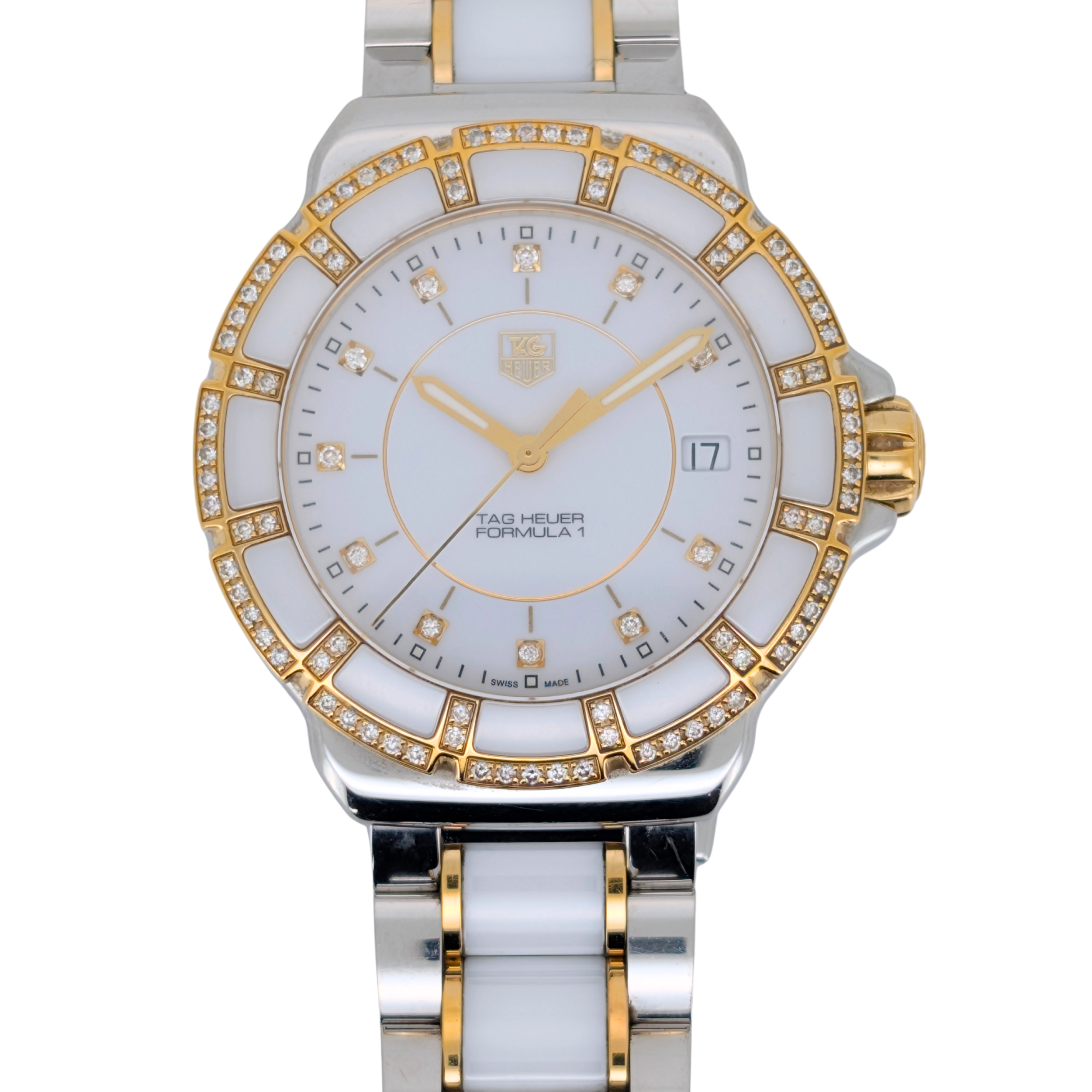 TAG Heuer Formula 1 Ceramic Diamond Watch WAH1221 White 37mm