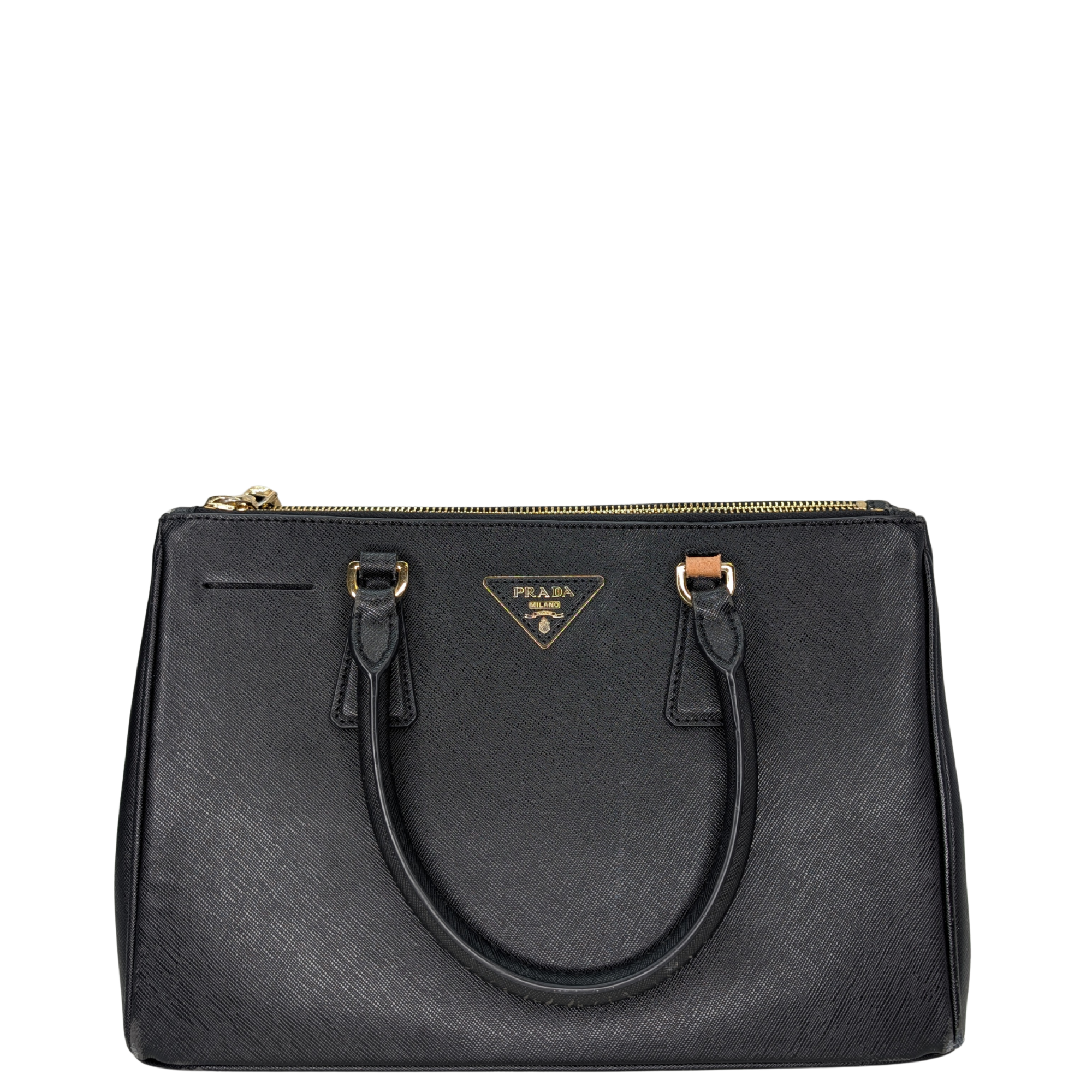 Prada Saffiano Galleria Double Zip Black