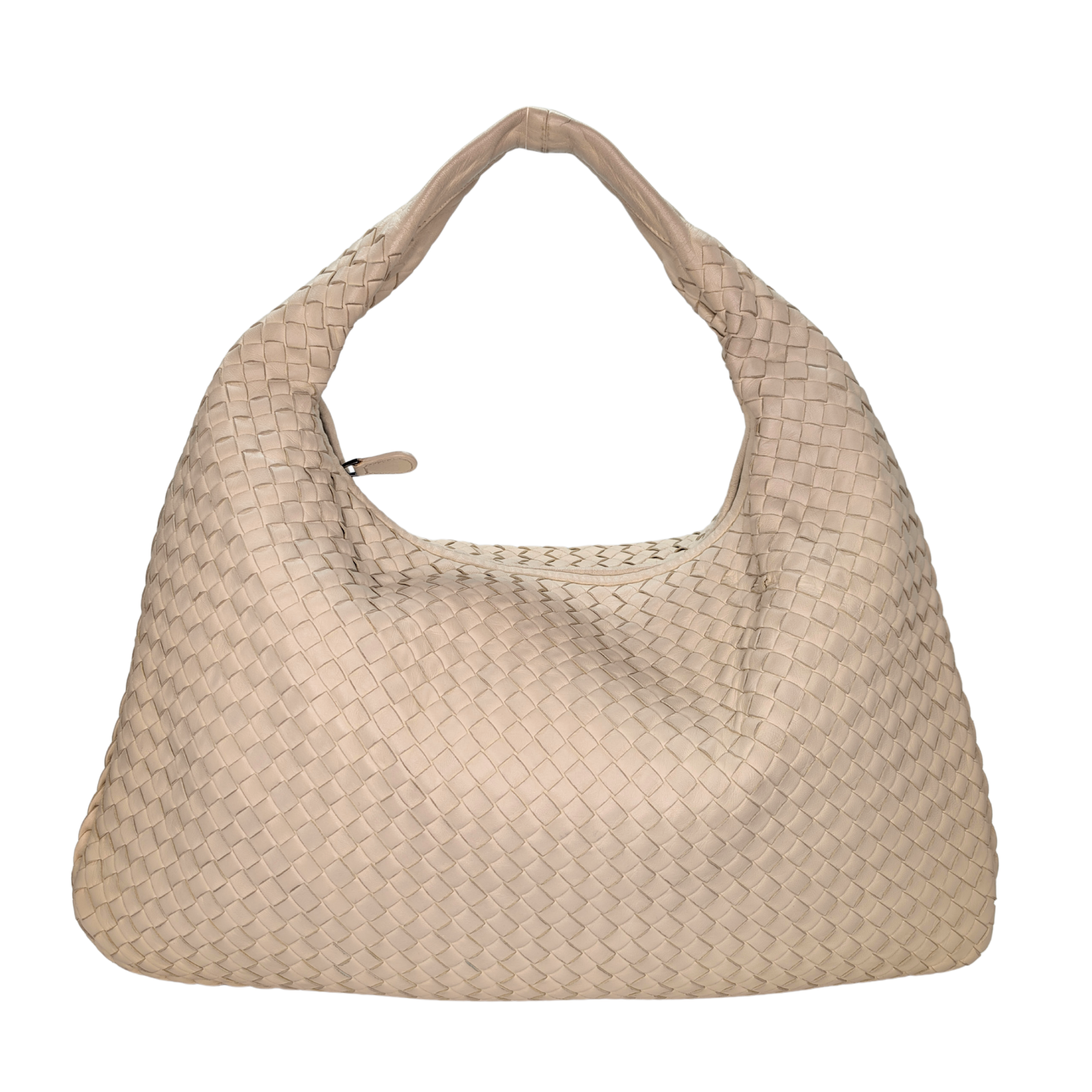 Bottega Veneta Intrecciato Large Hobo Bag Beige