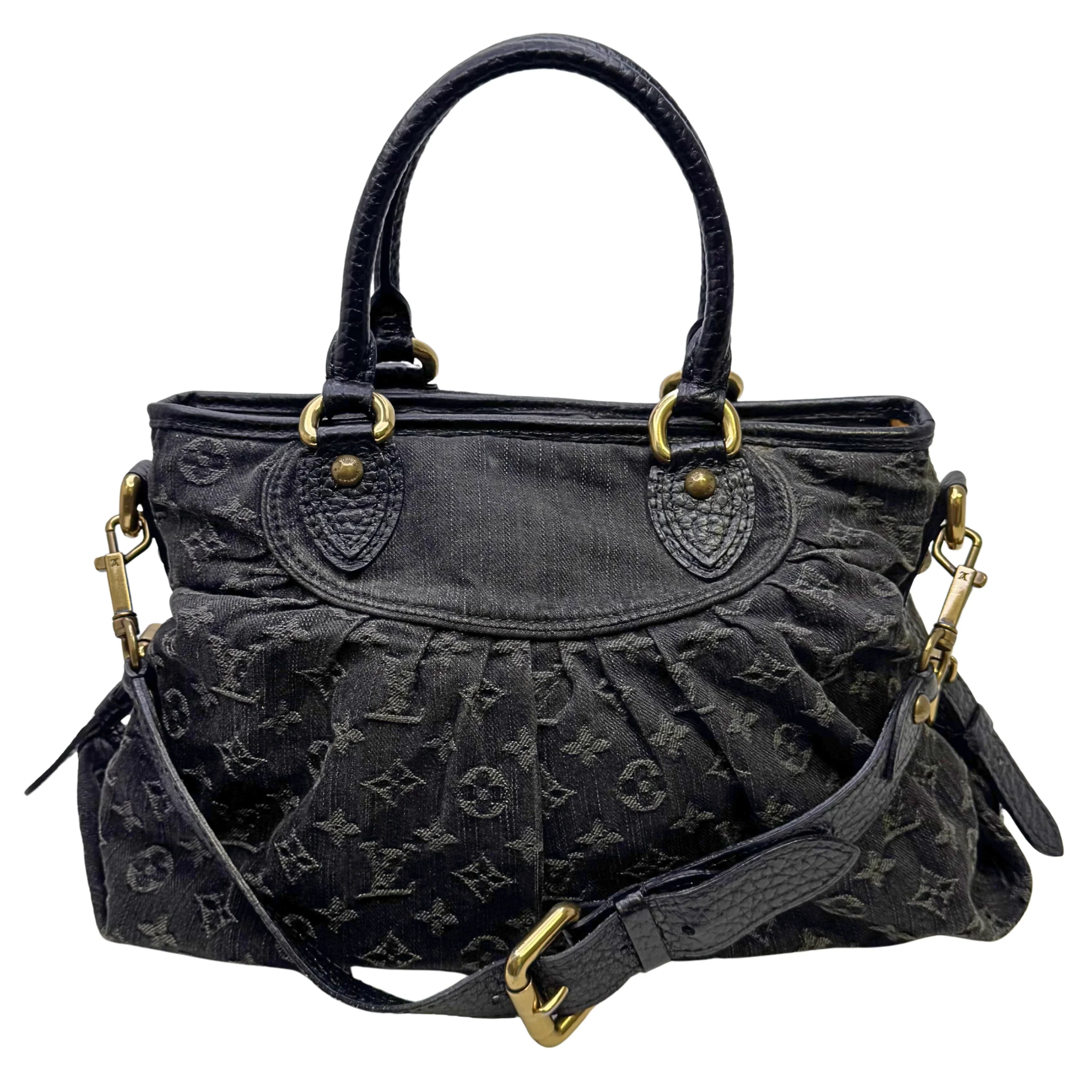 Louis Vuitton Neo Cabby MM Handbag Denim Black - Lost Designer