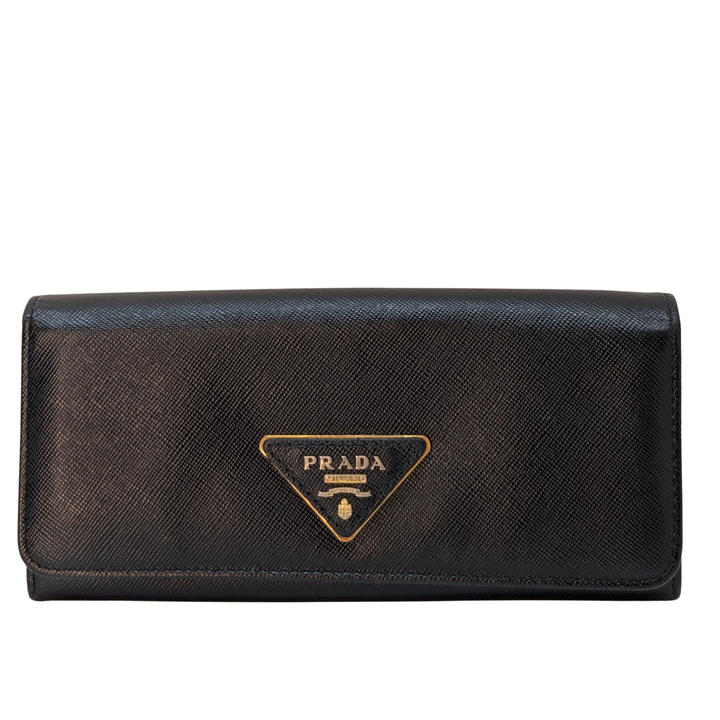 Prada Saffiano Leather Long Wallet Black