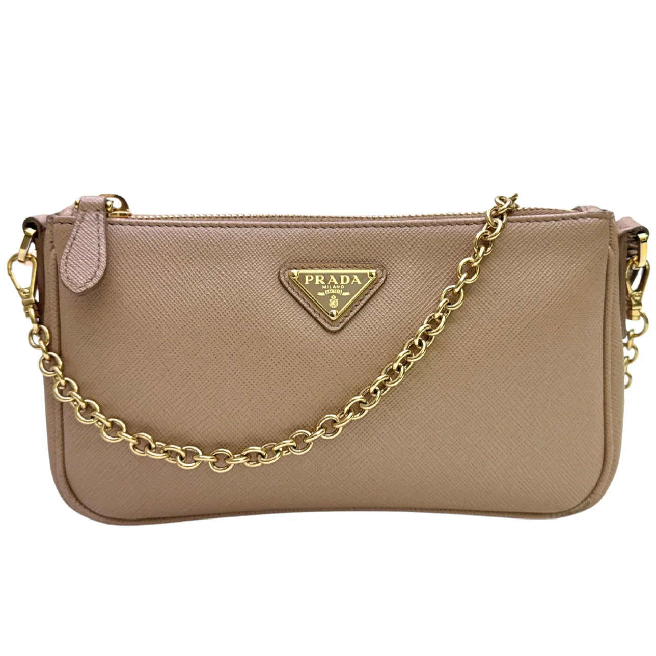 Prada Re-edition Crossbody Bag Leather Beige - Lost Designer