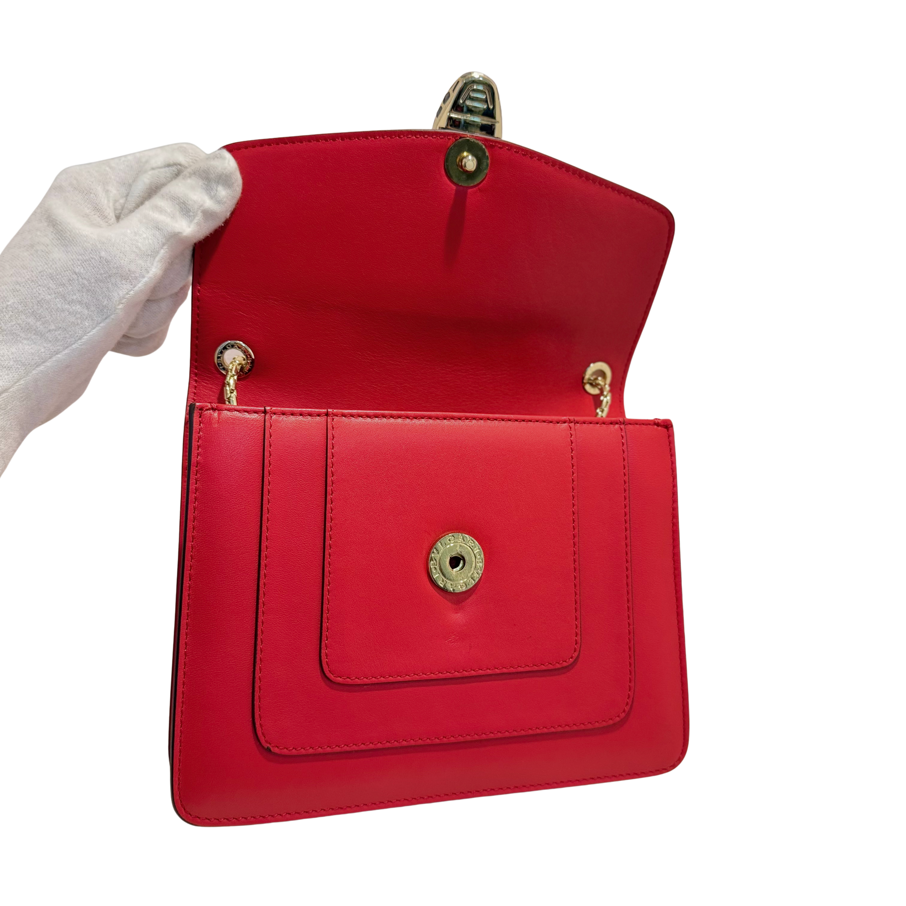 Bvlgari Serpent Forever Shoulder Bag Calfskin Red
