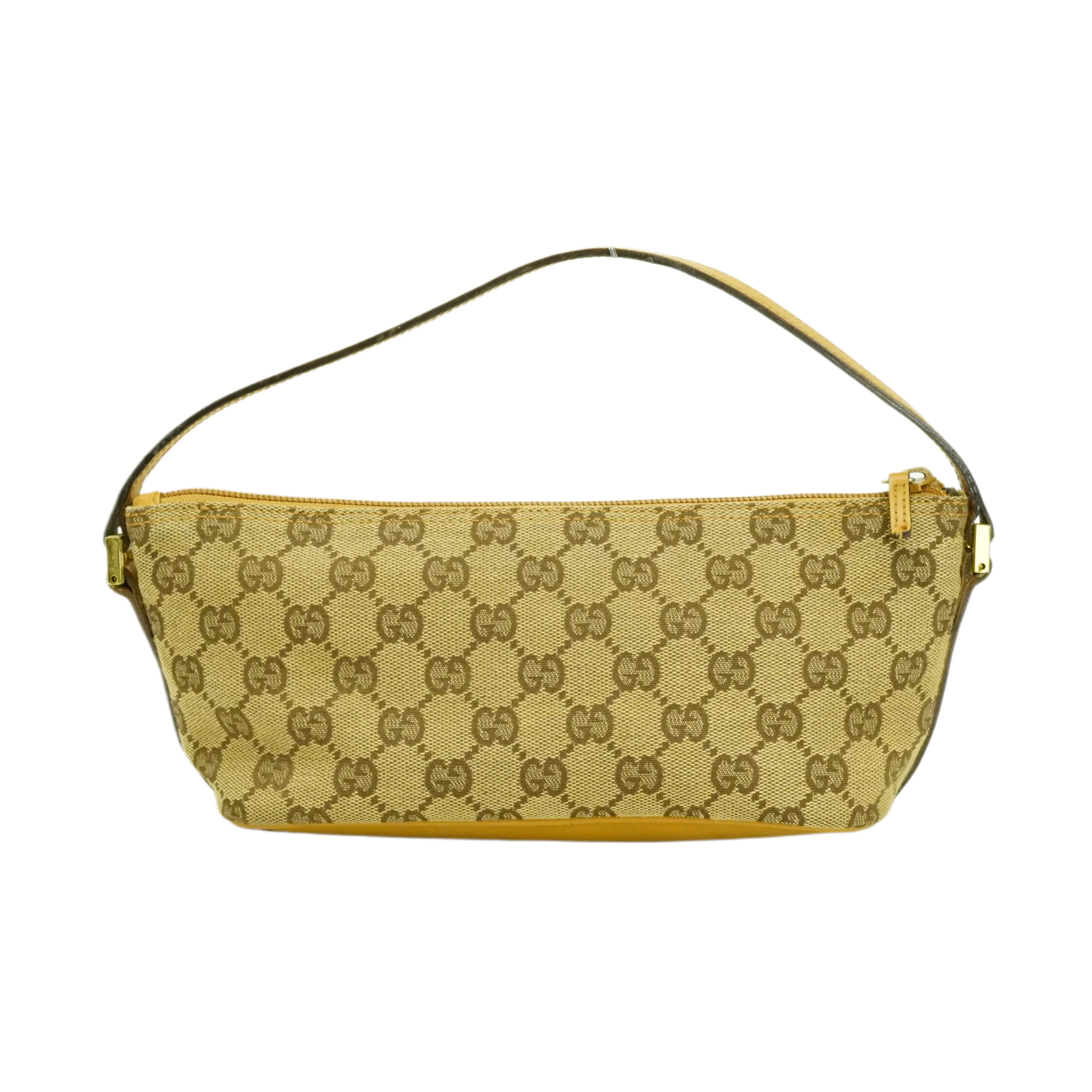 Gucci Beige GG Monogram Boat Pochette Bag