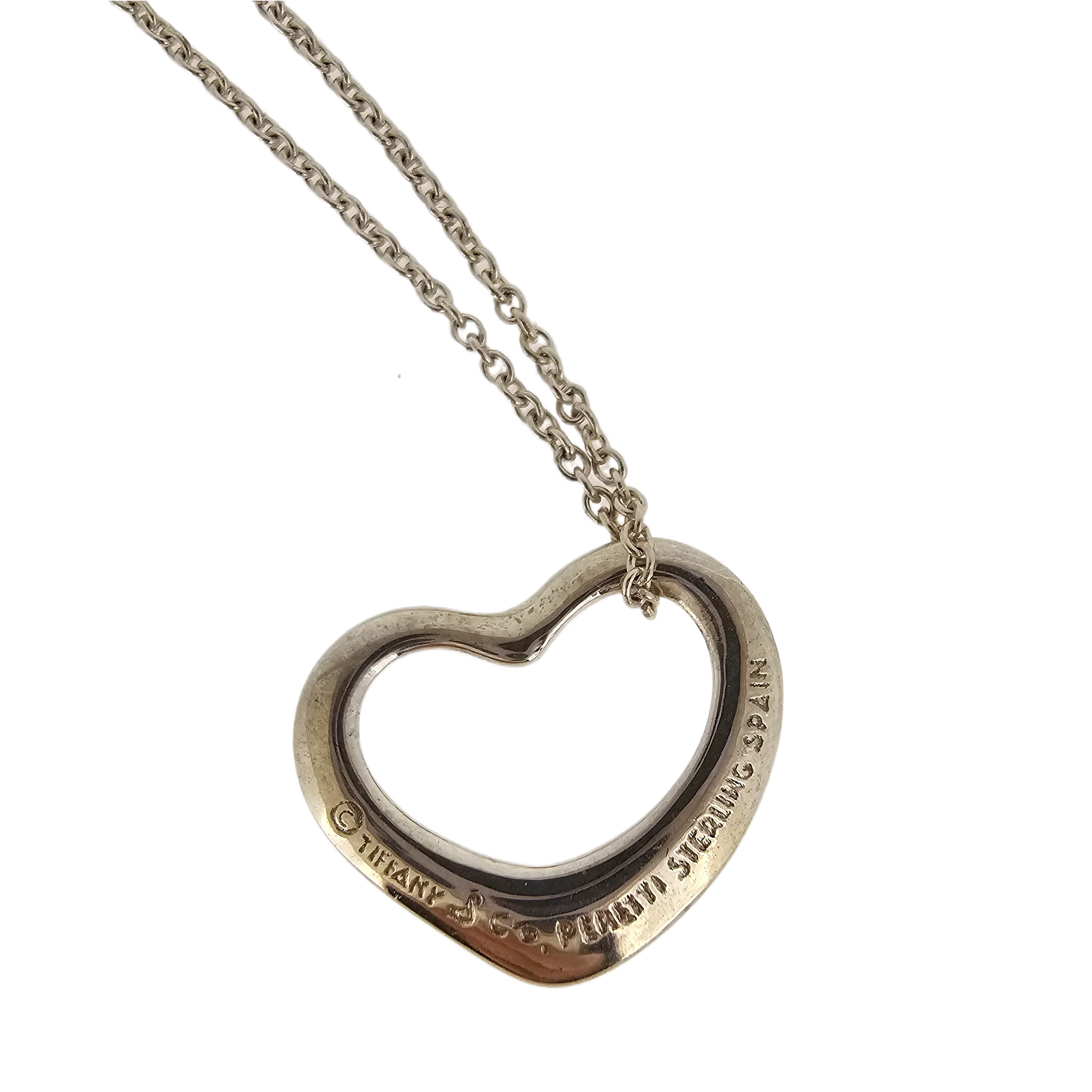 Tiffany & Co Elsa Peretti Small Heart Sterling Silver Necklace