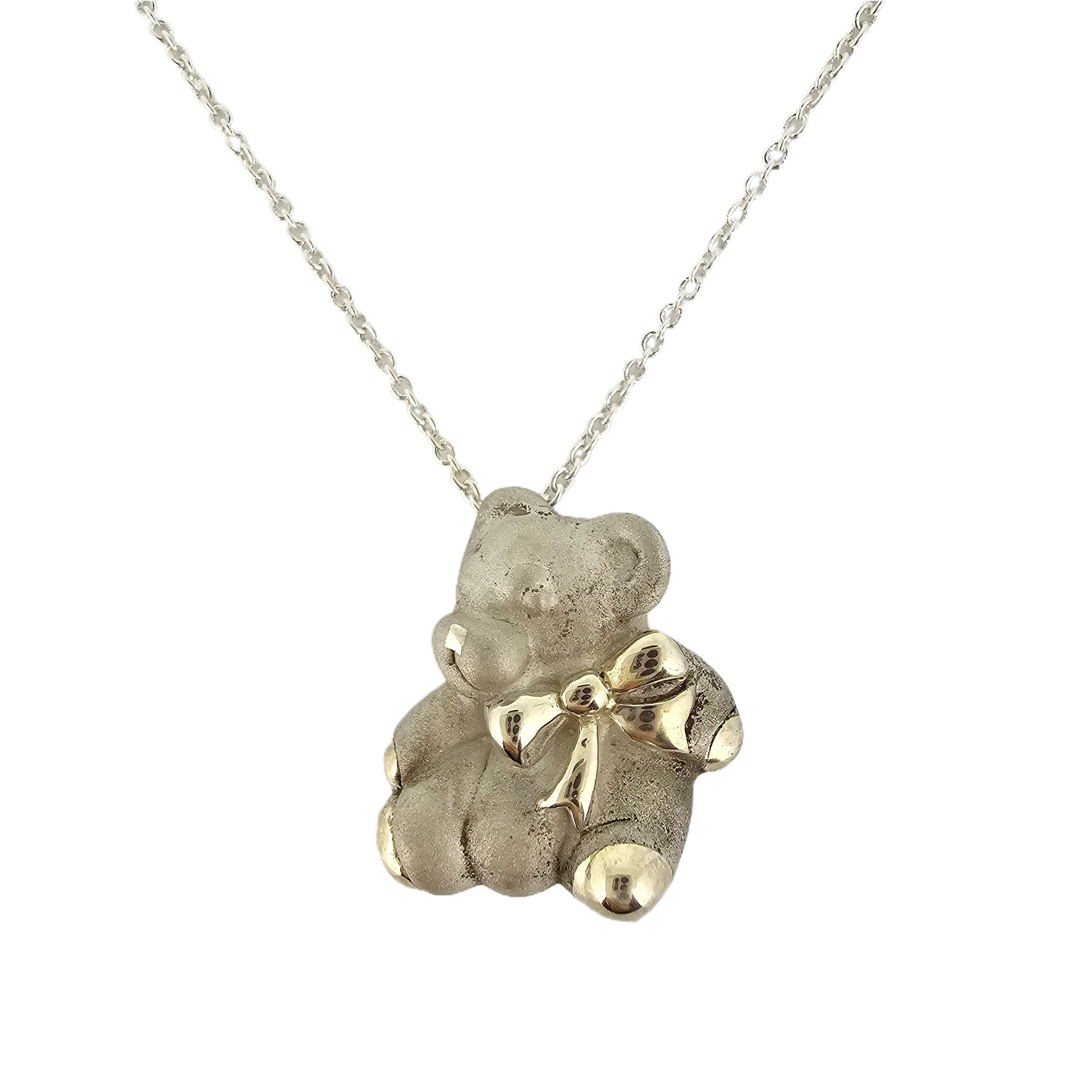 Tiffany & Co. Sterling Silver Teddy Bear Necklace