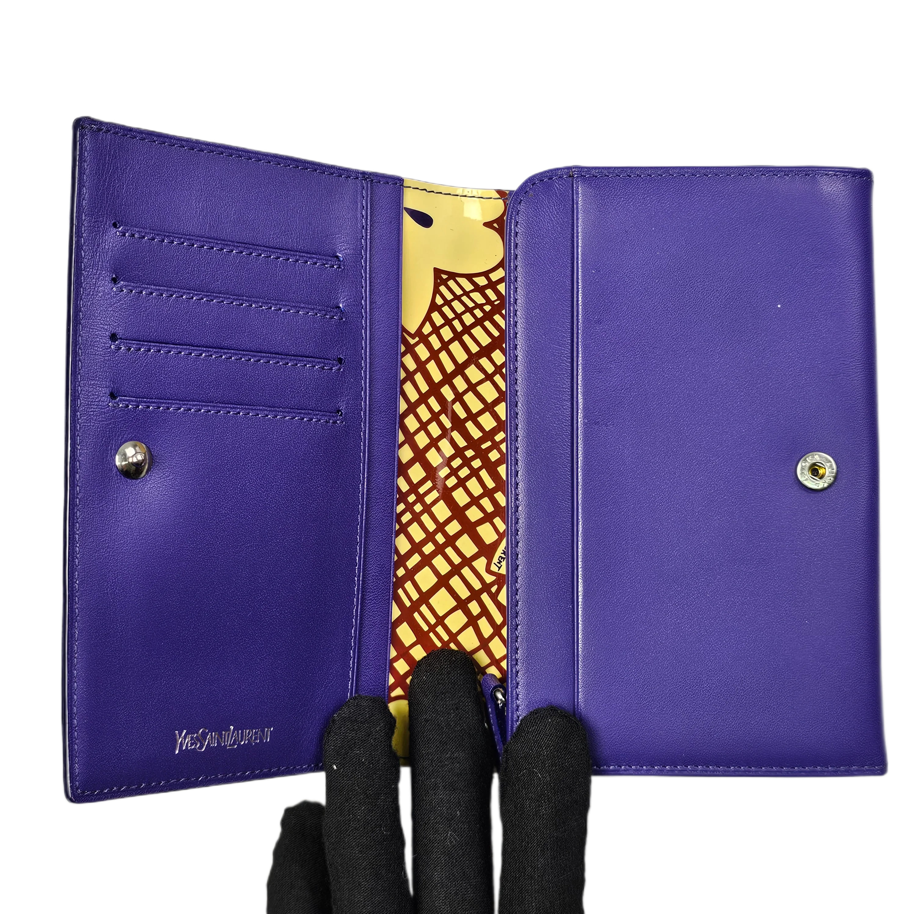 Yves Saint Laurent Abstract Canvas Wallet