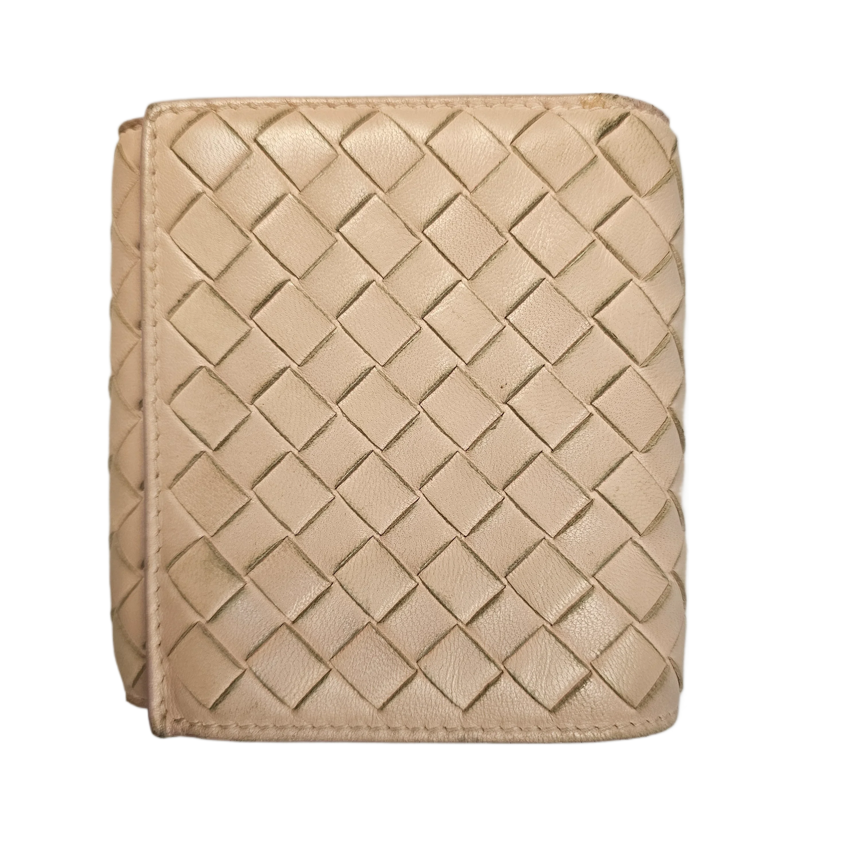 Bottega Veneta Intrecciato Beige Leather Wallet