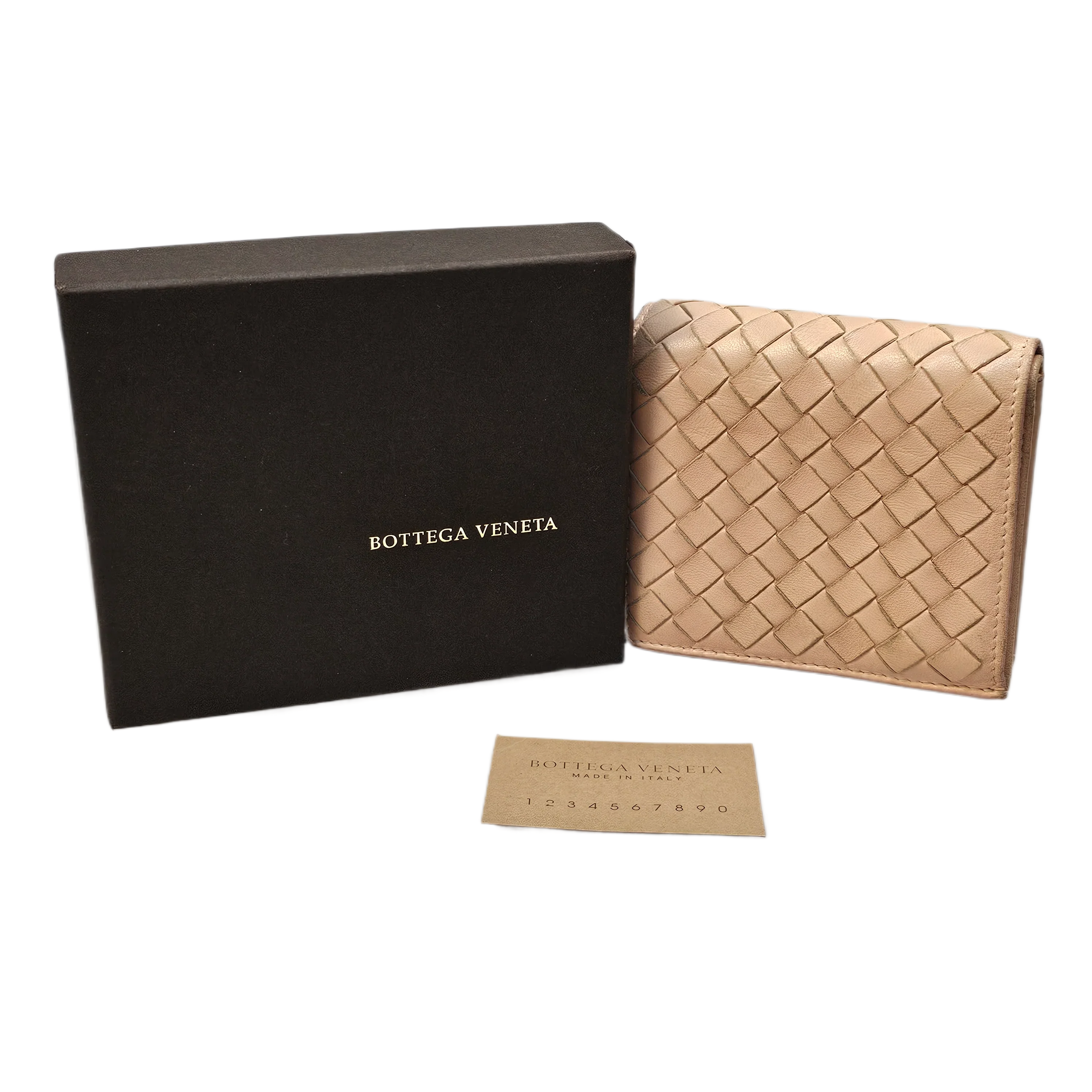 Bottega Veneta Intrecciato Beige Leather Wallet